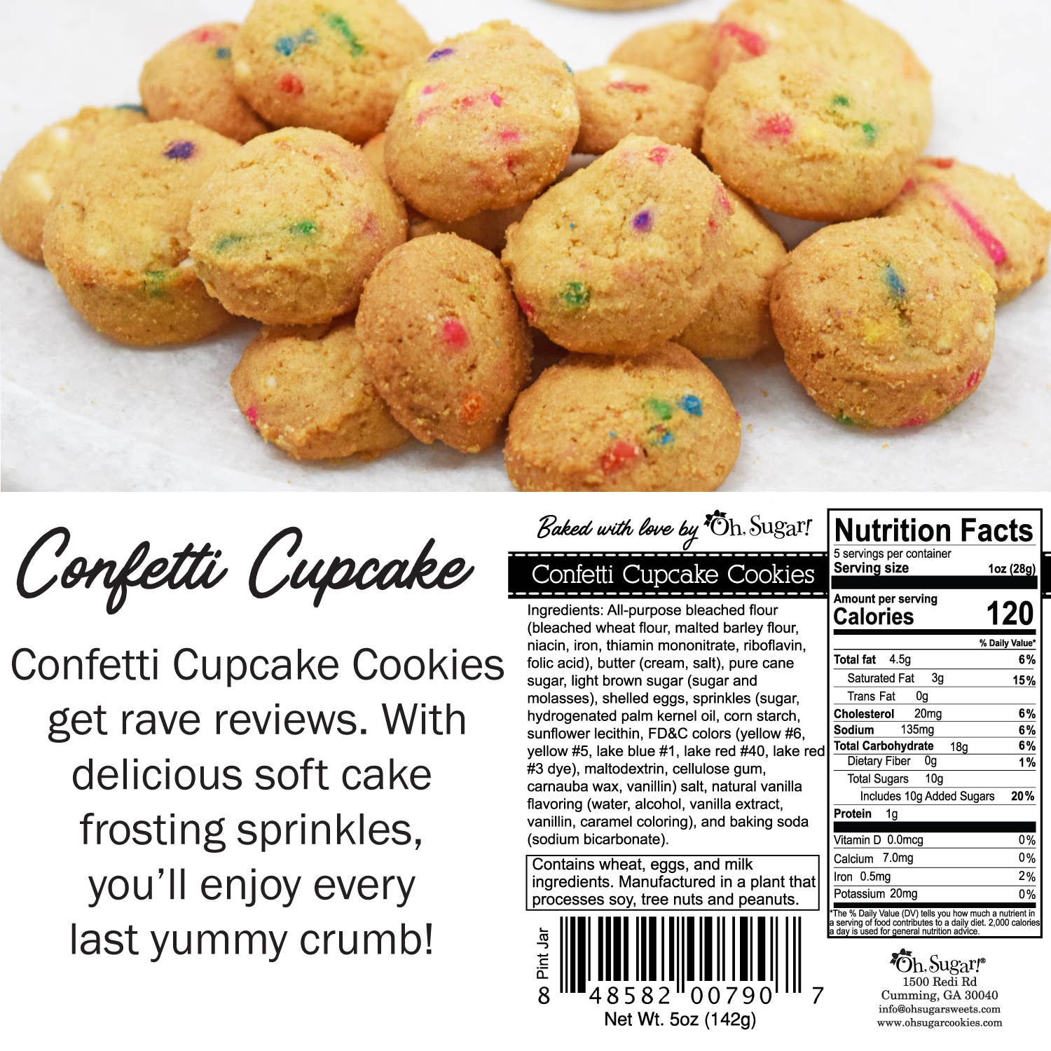 Oh Sugar! Nams Bits Cookie Jars - Mother's Day Pint Assortment- Chocolate Chip