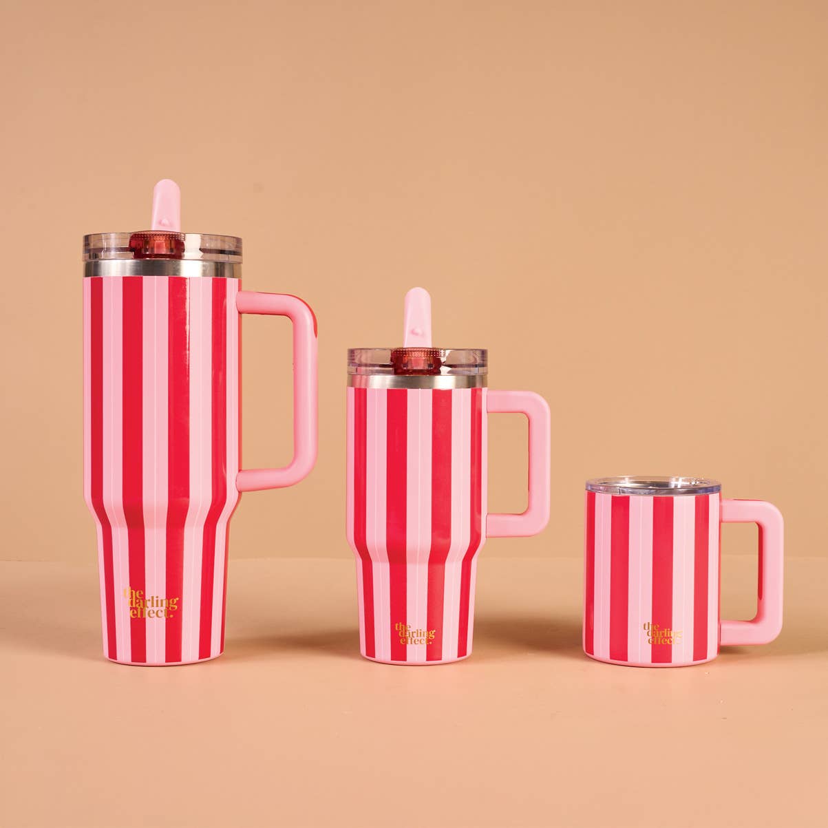 20 oz Lifestyle Flip Straw Tumbler-Peppermint Stripes