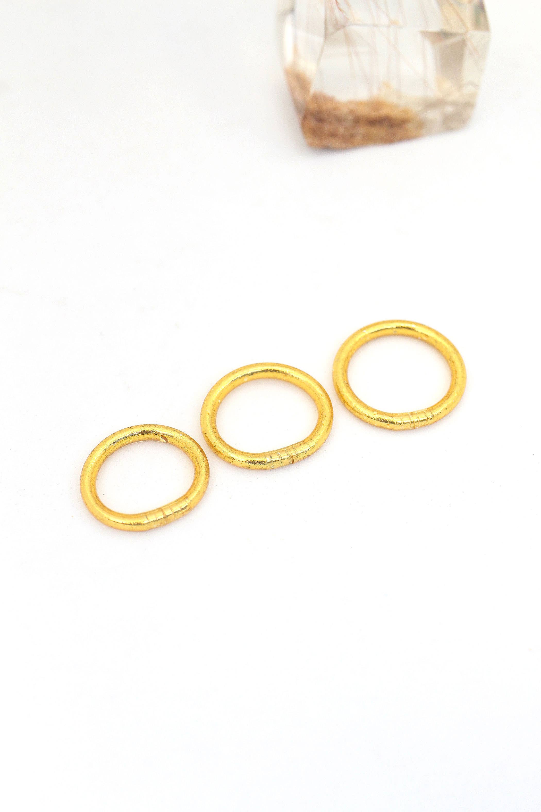 Light Gold Thai Buddhist Temple Rings