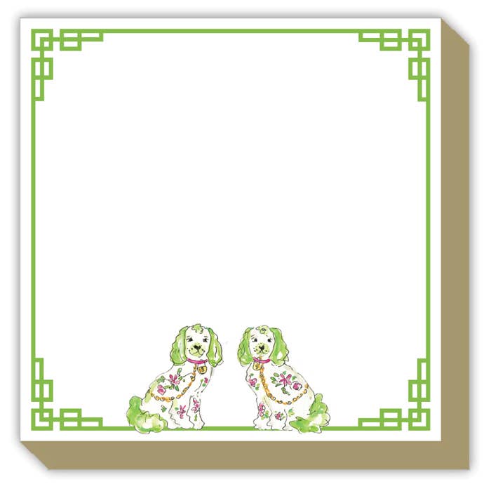 Handpainted Lime Staffordshire Dogs Luxe Notepad