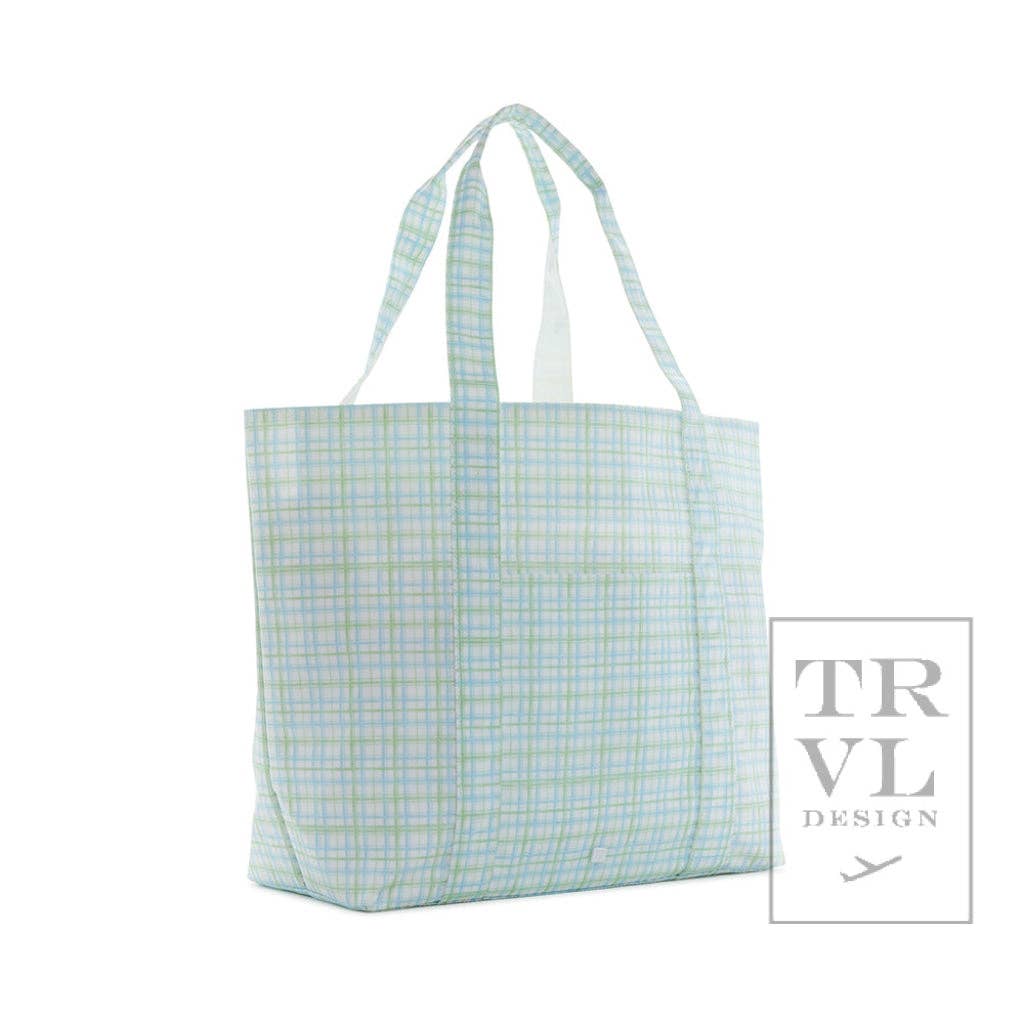Plaid Green Jumbo Tote by TRVL Designs