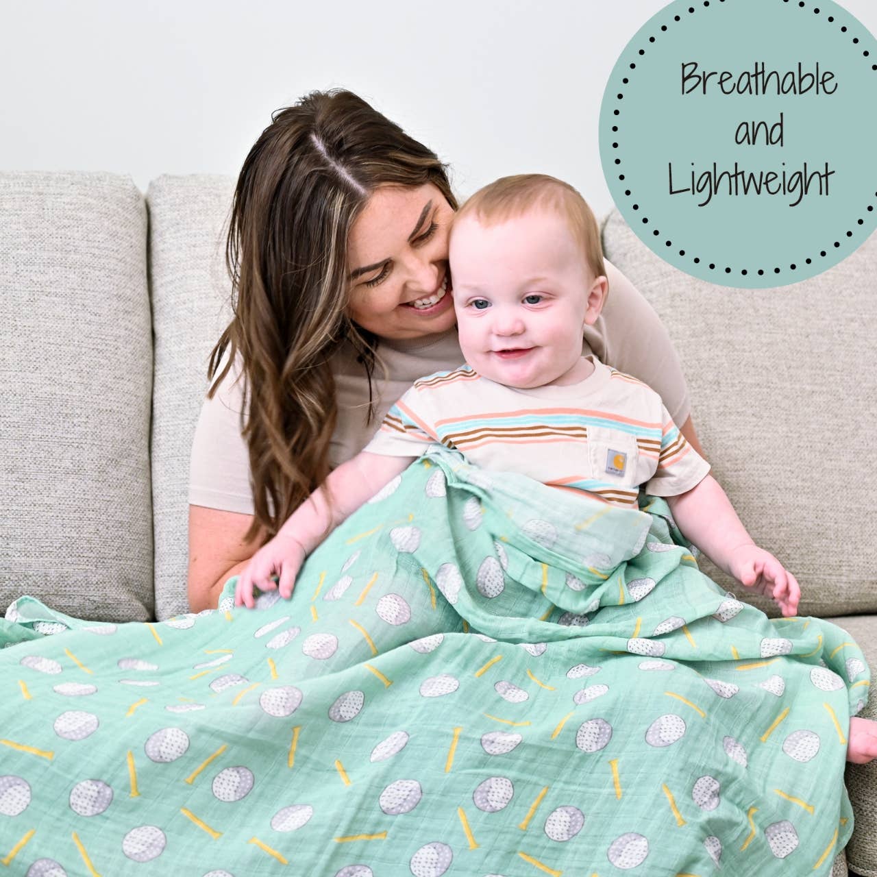 Hole In One Golf Baby Muslin Swaddle Blanket