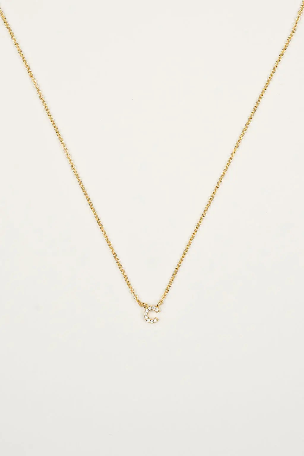 Dainty Shiny Initial Necklace
