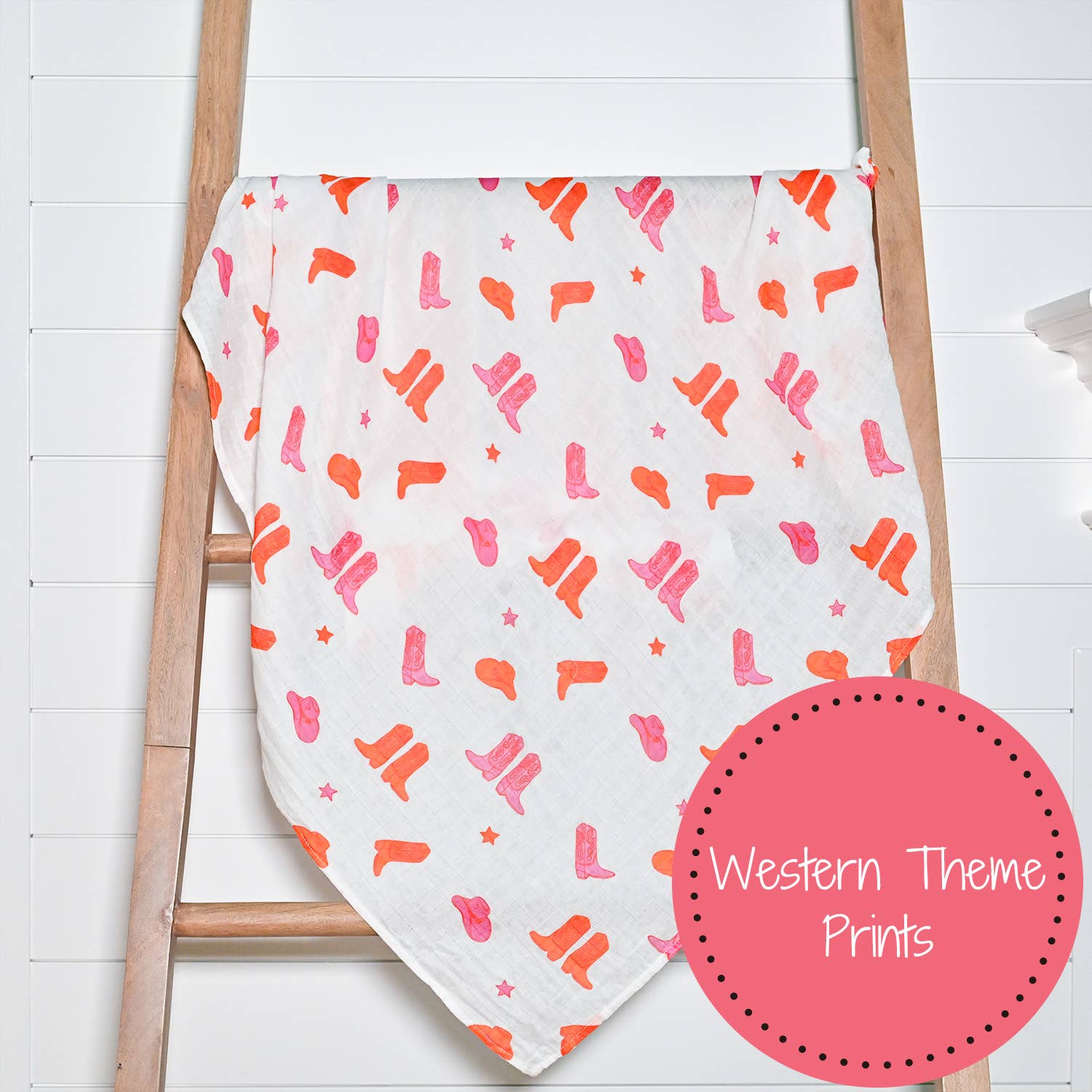 Life is Better in Pink Boots Baby Muslin Swaddle Blanket