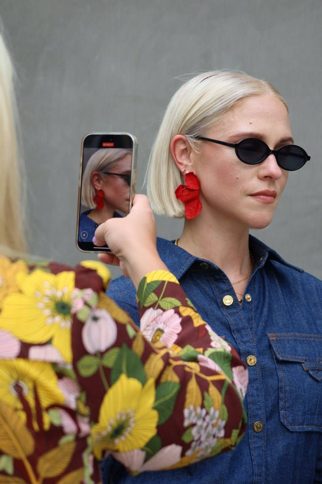 Eden Statement Earrings - Red