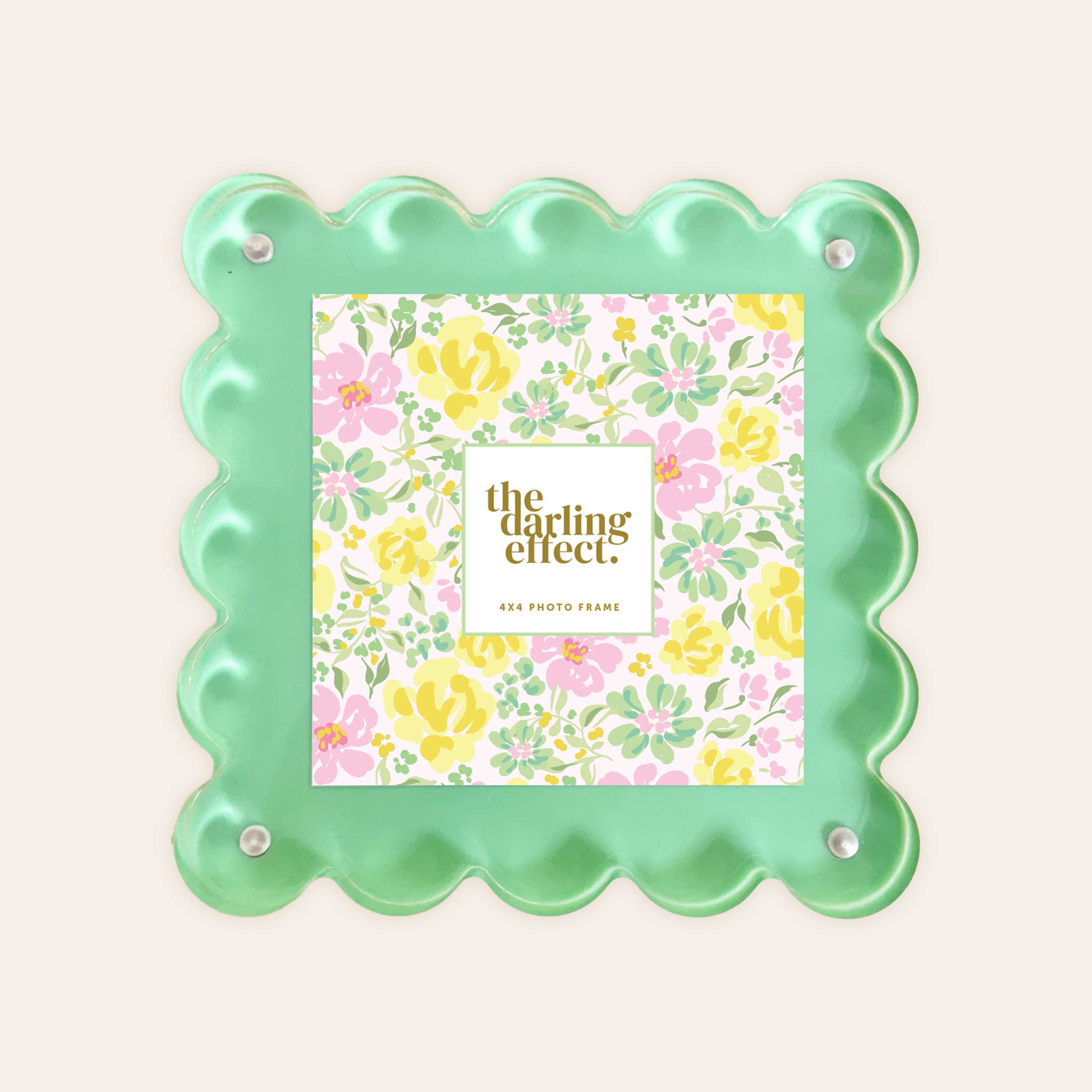Green Square Scalloped Acrylic Frame