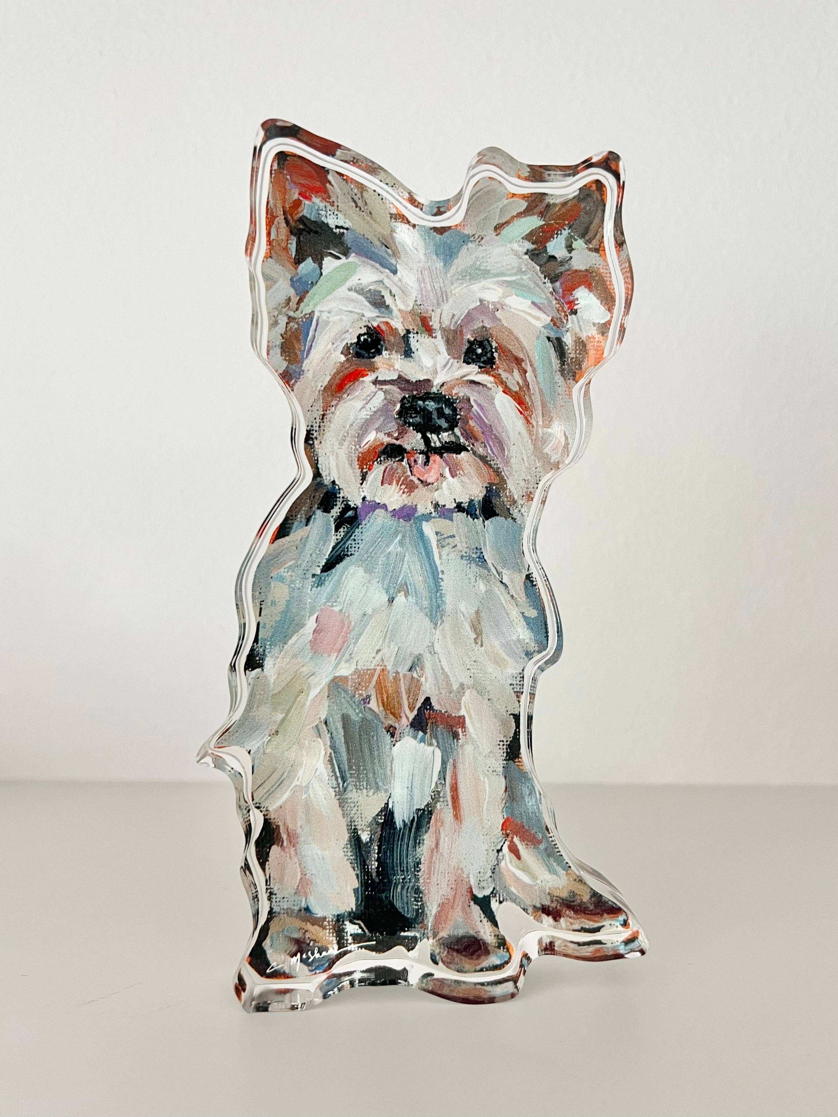 Light Yorkie Acrylic Block