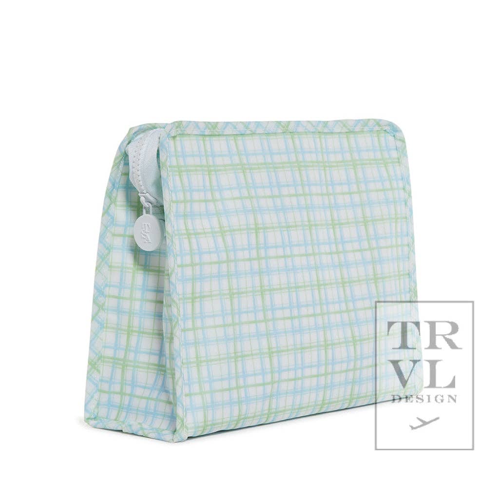 Classic Plaid Green Roadie Zip Pouch-Large