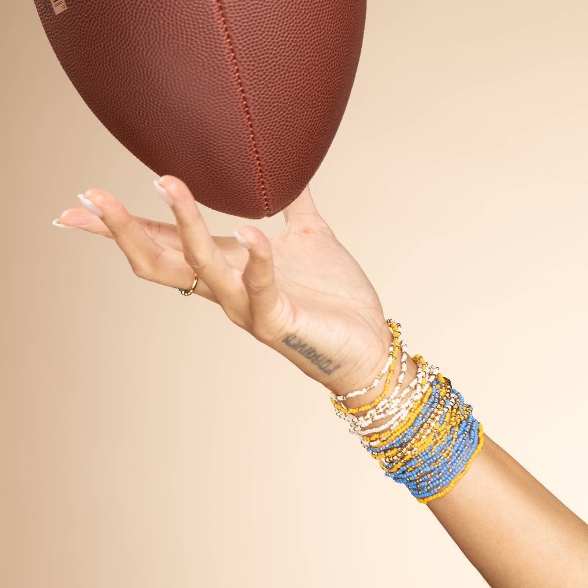 Stretch Seed Bead Solid Game Day Bracelets | Blue