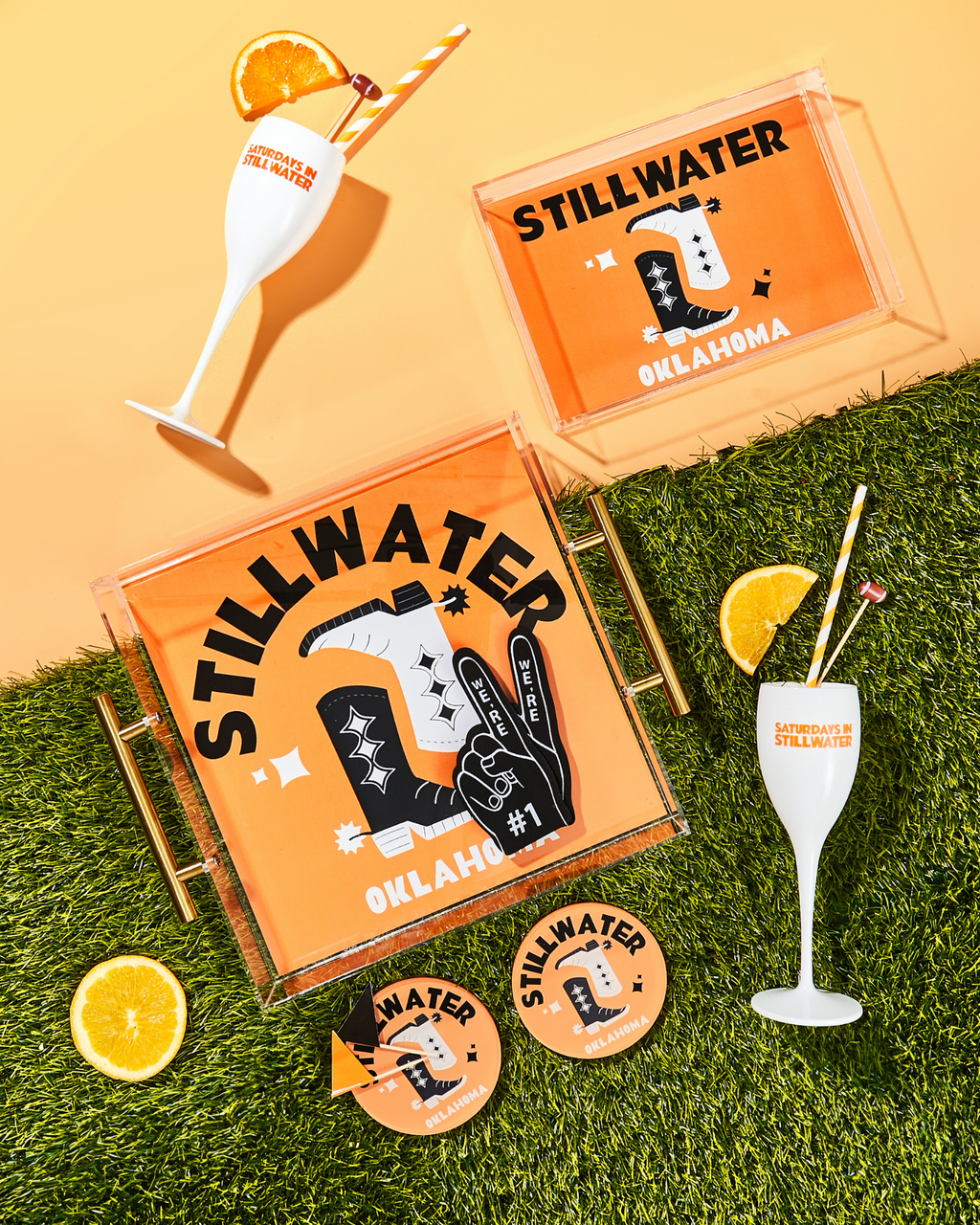Stillwater, Oklahoma Acrylic Drink Coaster: Boxed Set of 4