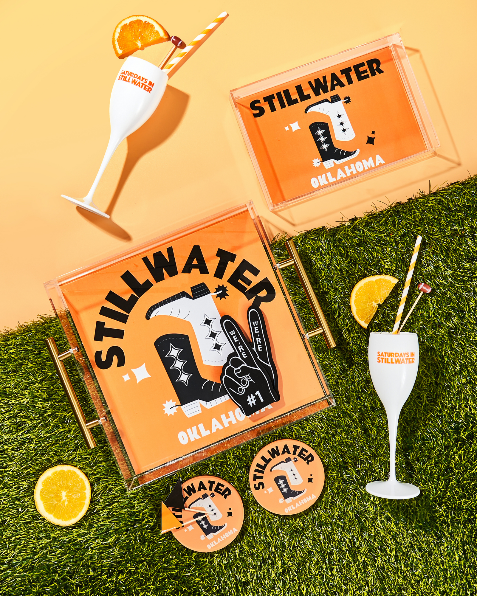 Stillwater, Oklahoma Acrylic Drink Coaster: Boxed Set of 4