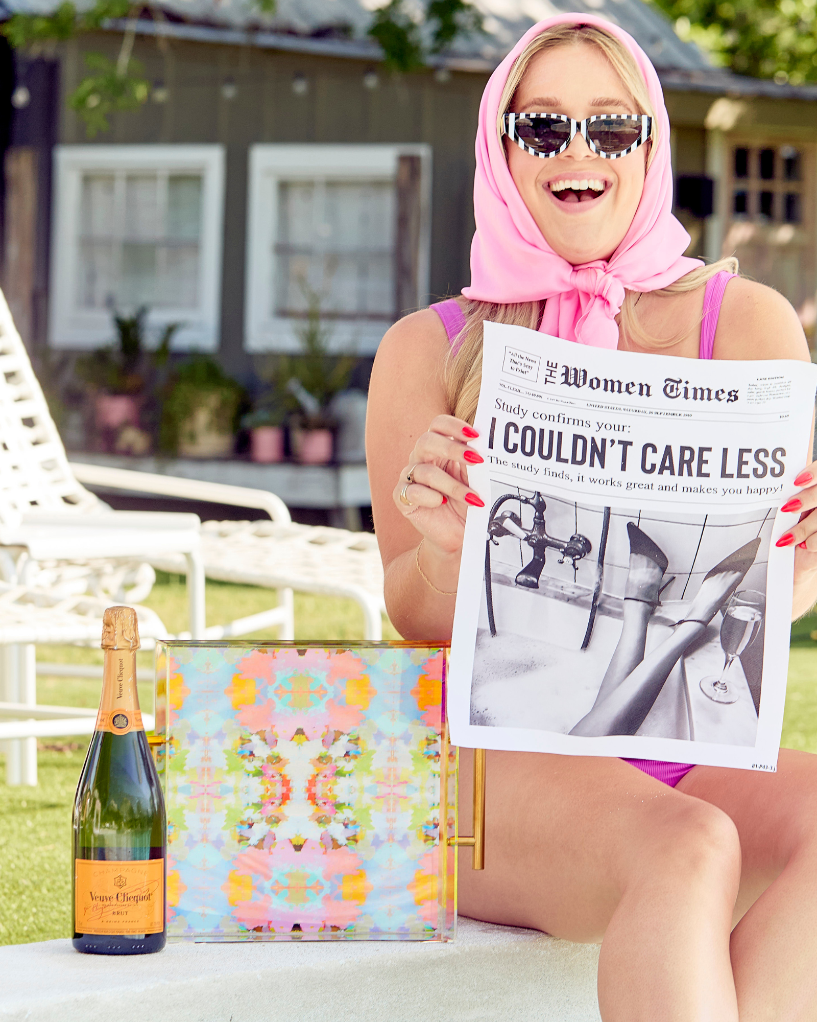 Brooks Avenue Pink (Laura Park Designs) Acrylic Large Tray