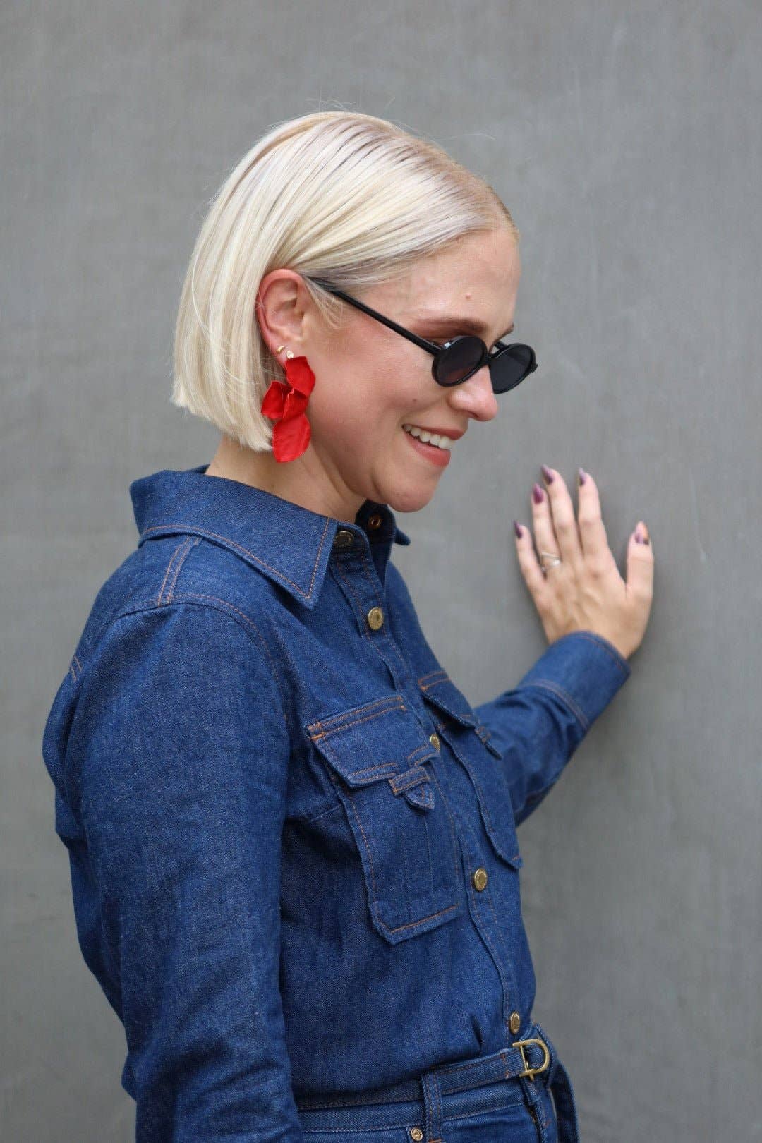 Eden Statement Earrings - Red