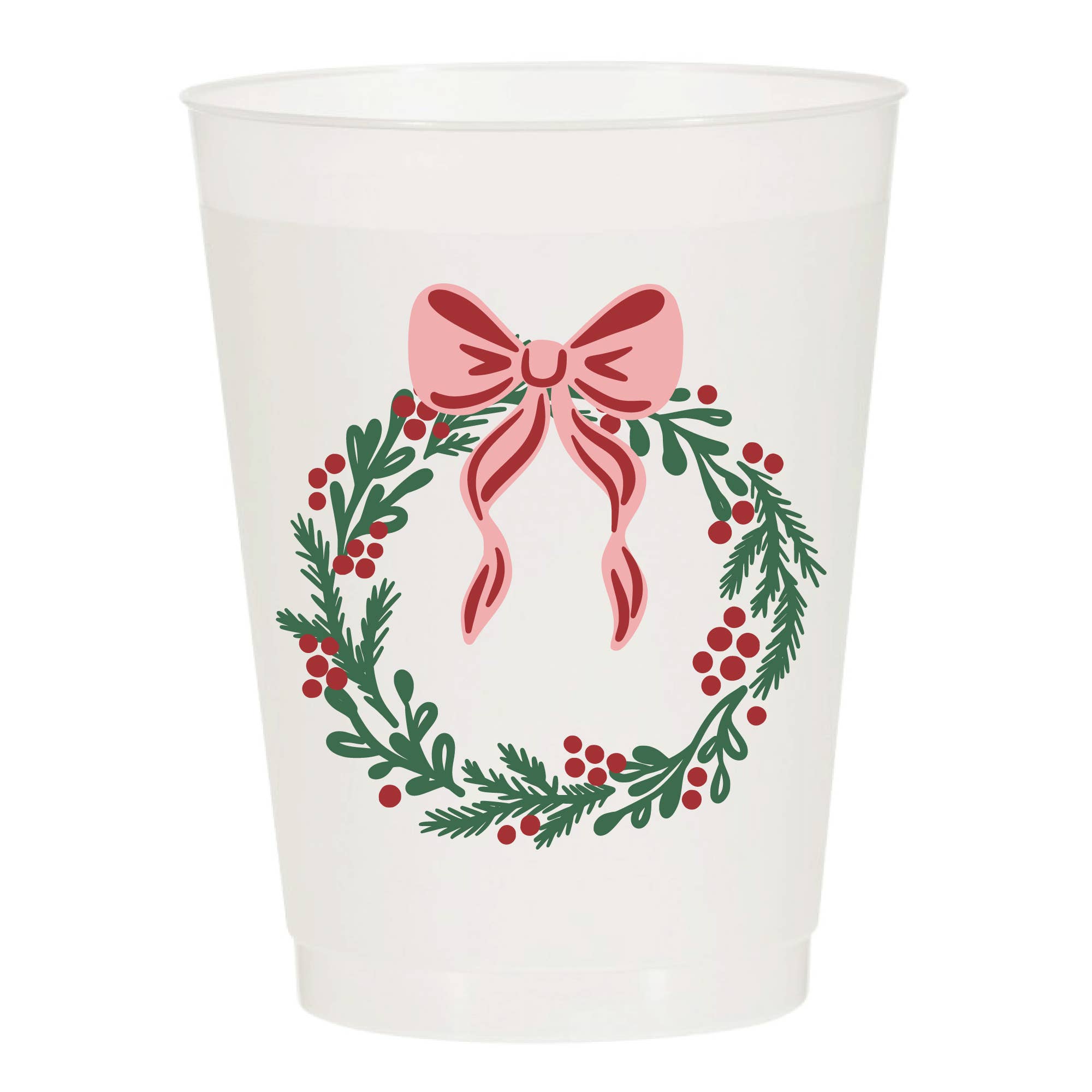 Modern Christmas Wreath Frosted Cups