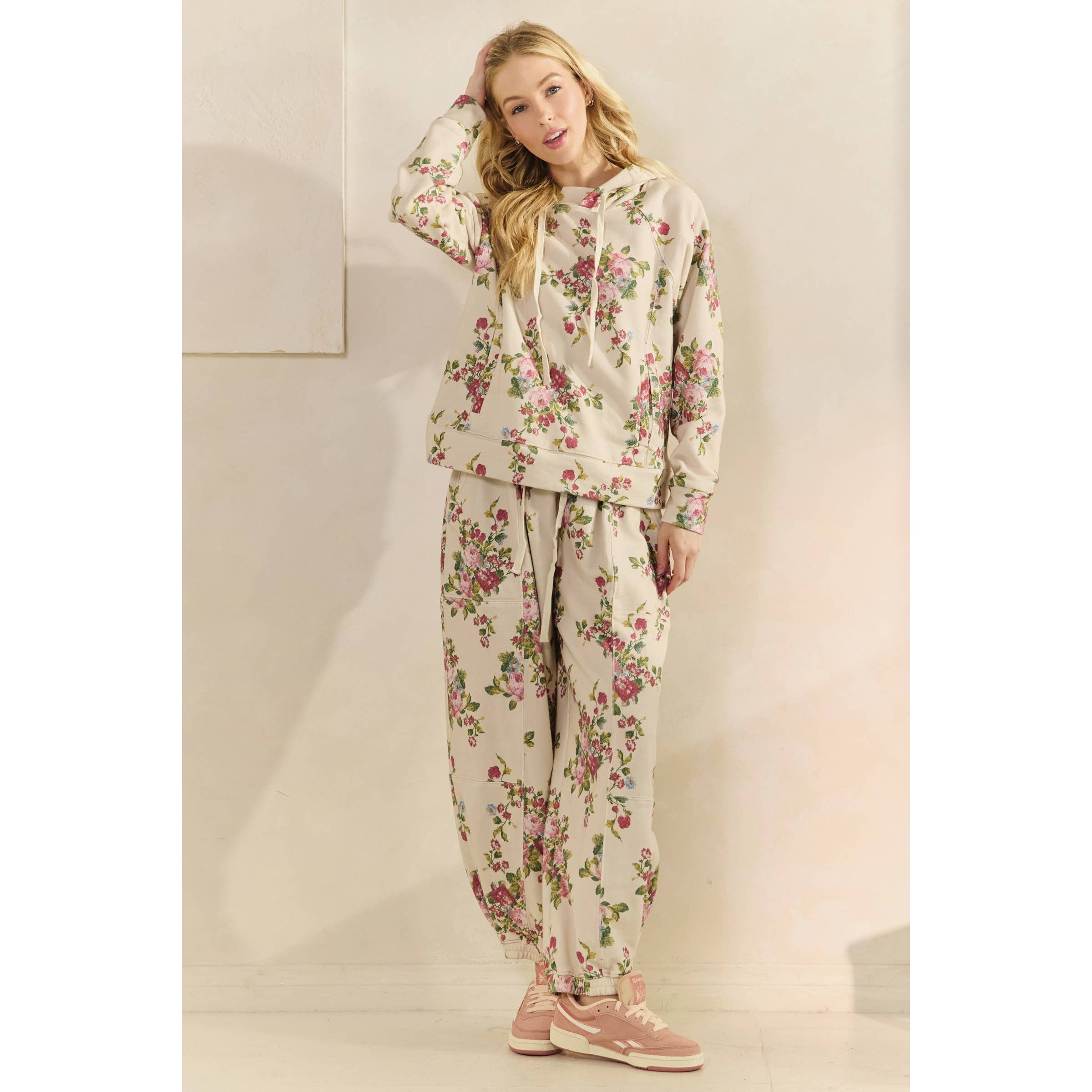 Floral Printed French Terry Set