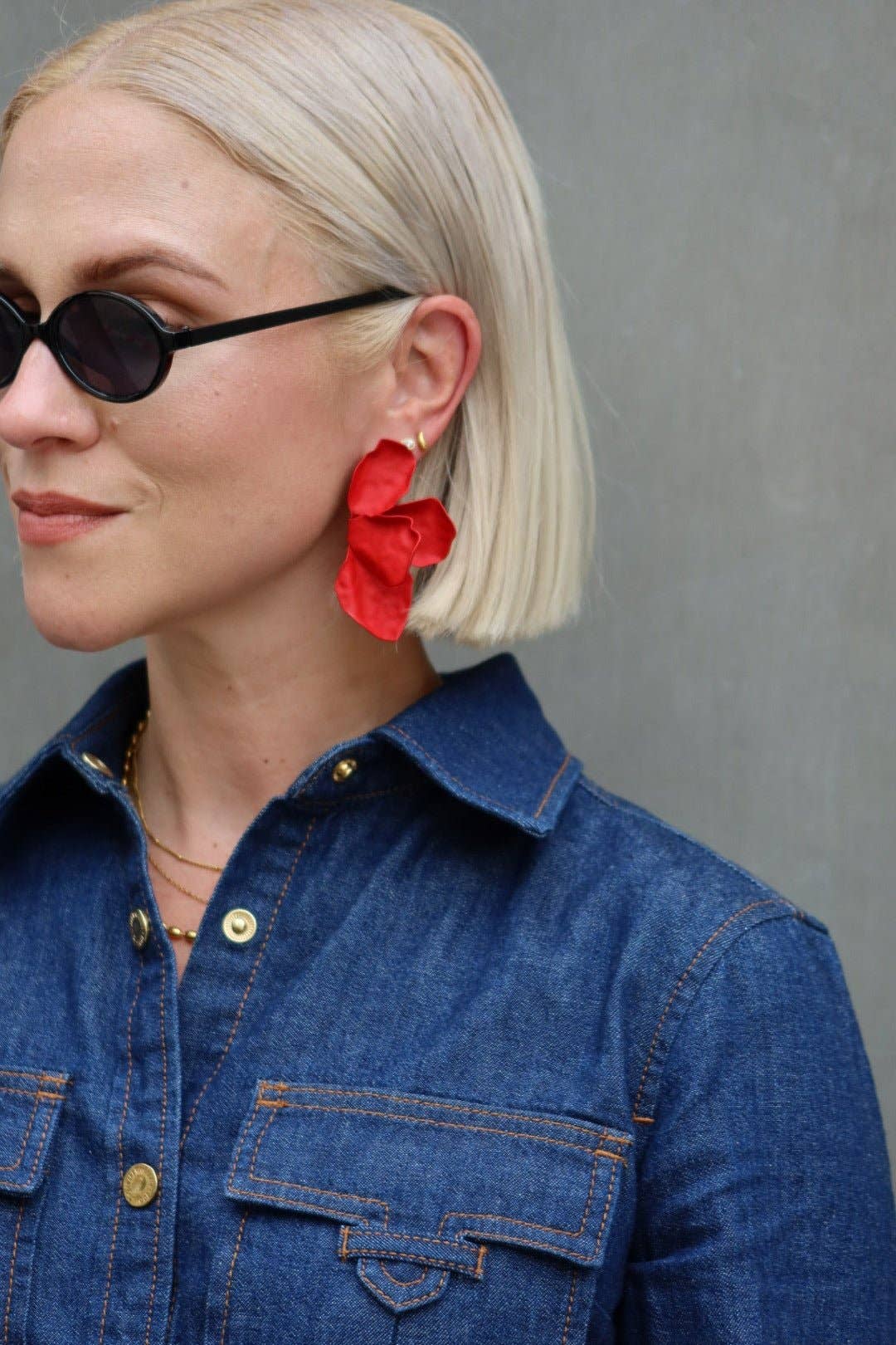 Eden Statement Earrings - Red