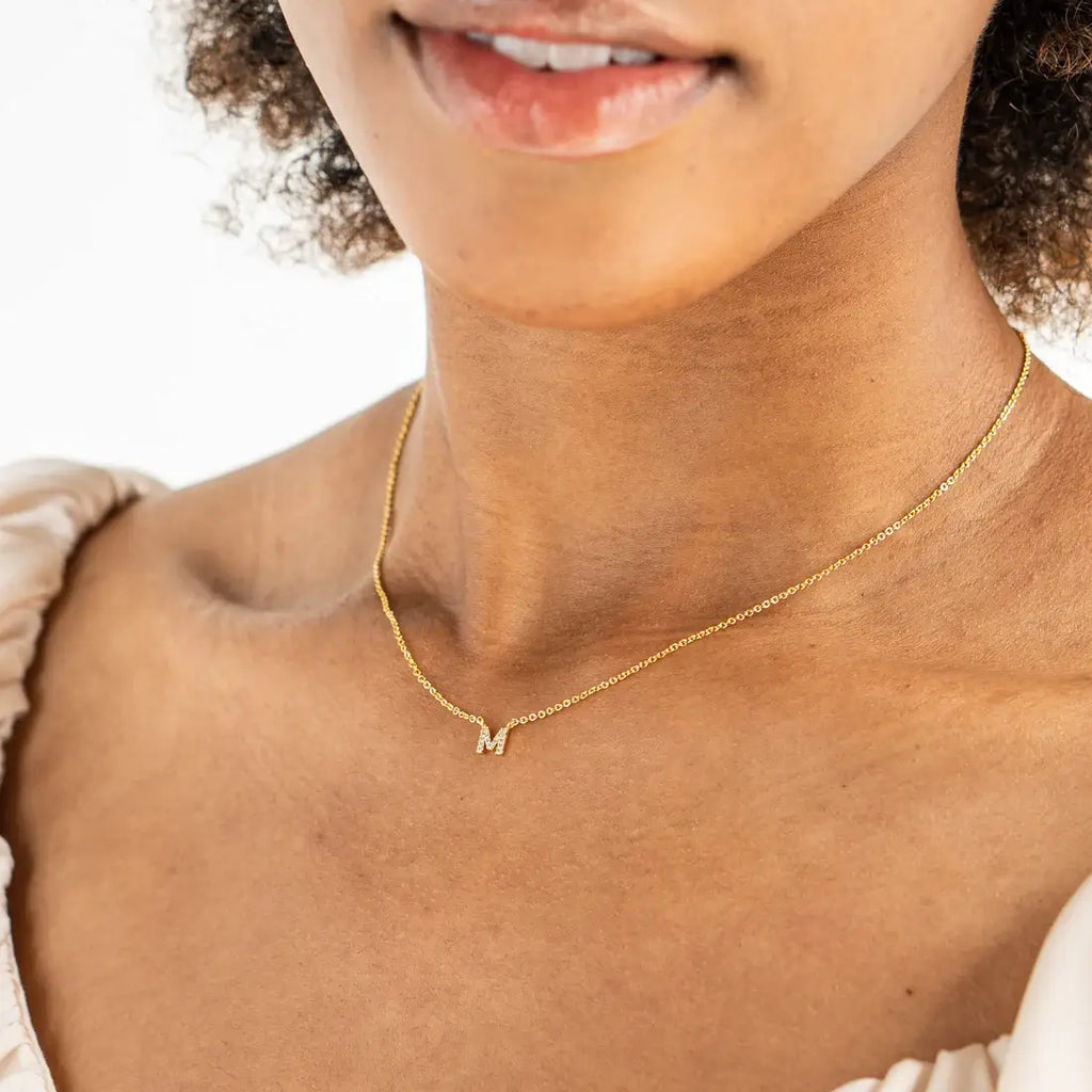 Dainty Shiny Initial Necklace