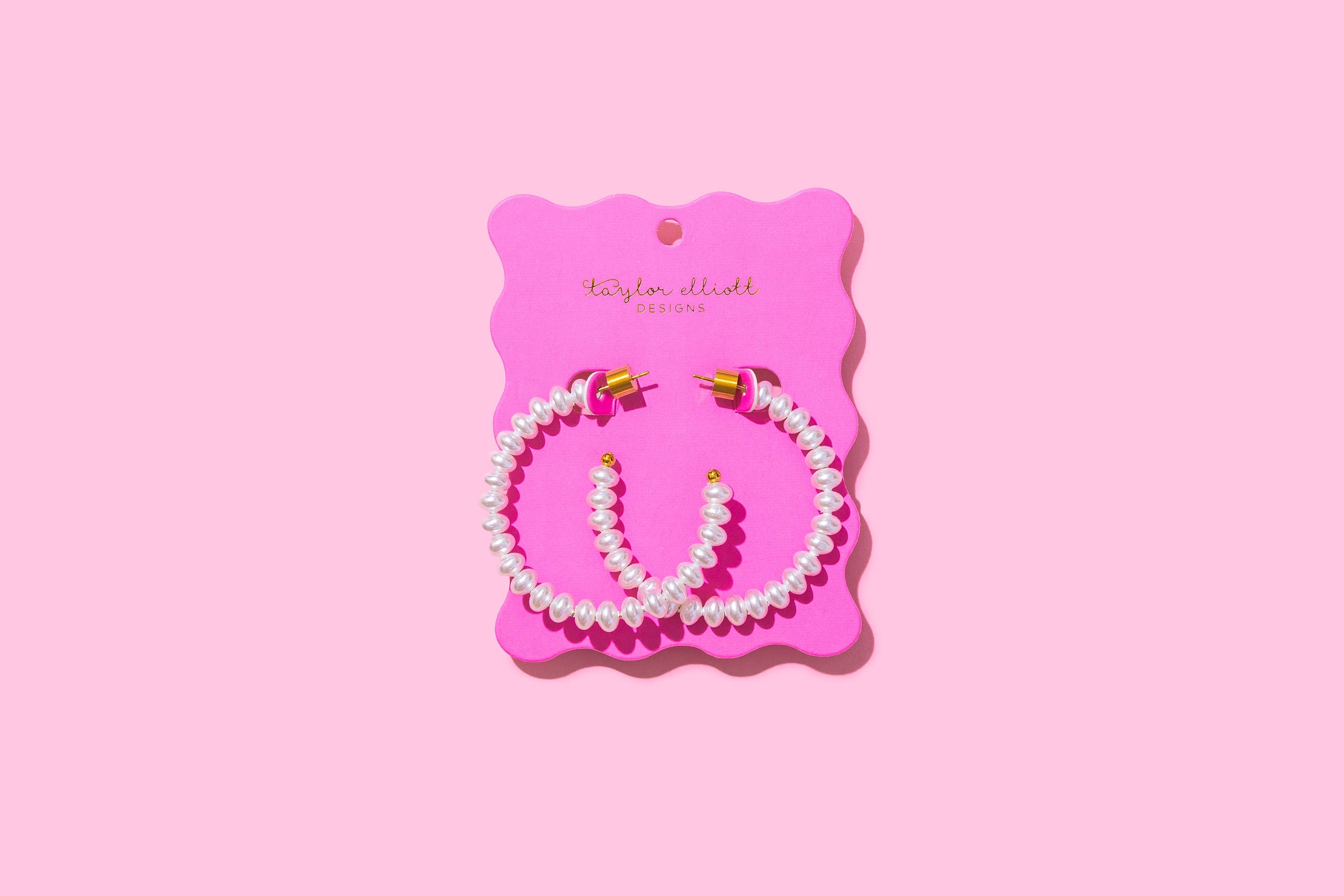 Charolette XL Gold-Plated Pearl Hoop Earrings