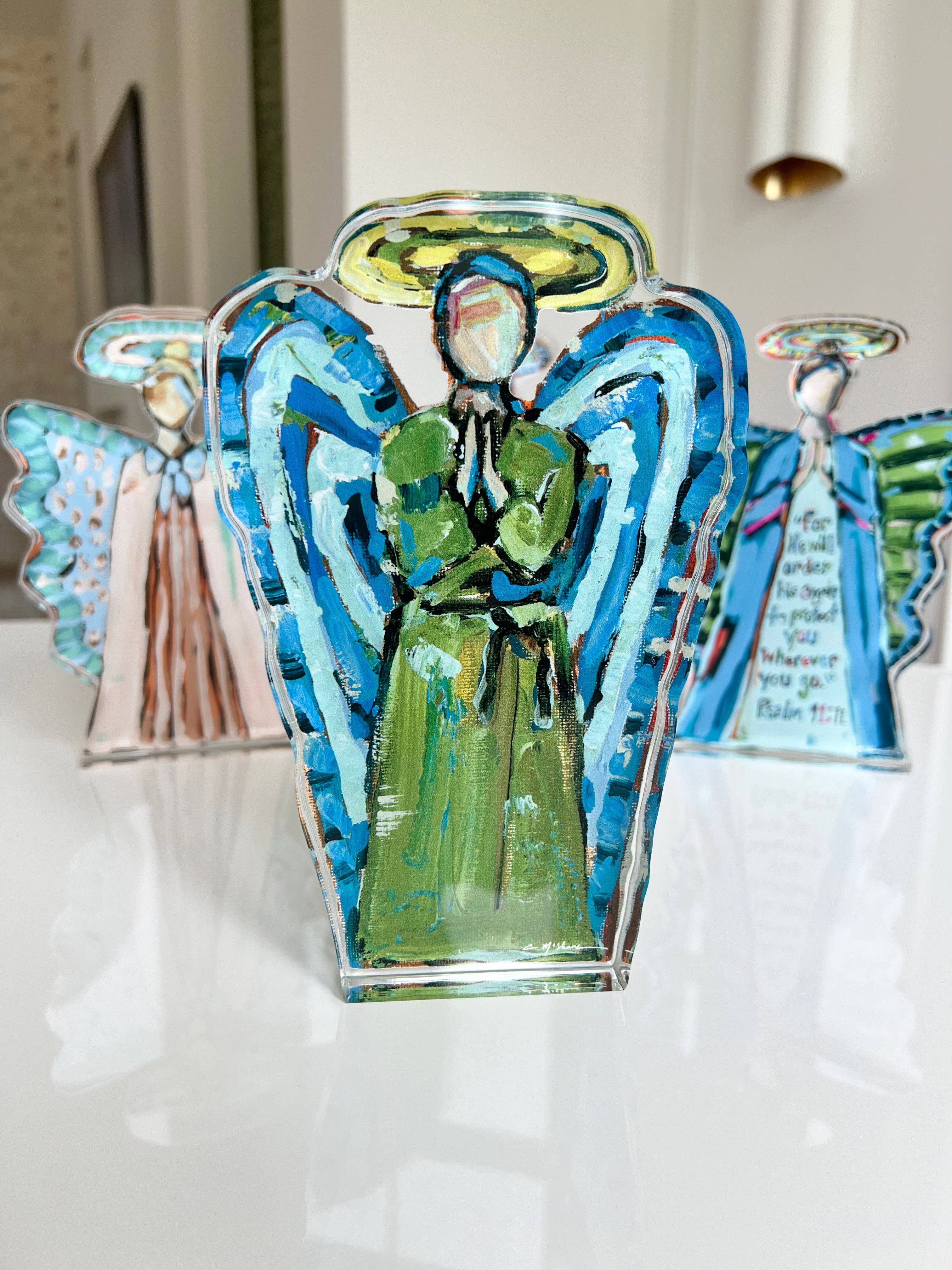 Blue and Green Heavenly Angel Small Acrylic Shelfie
