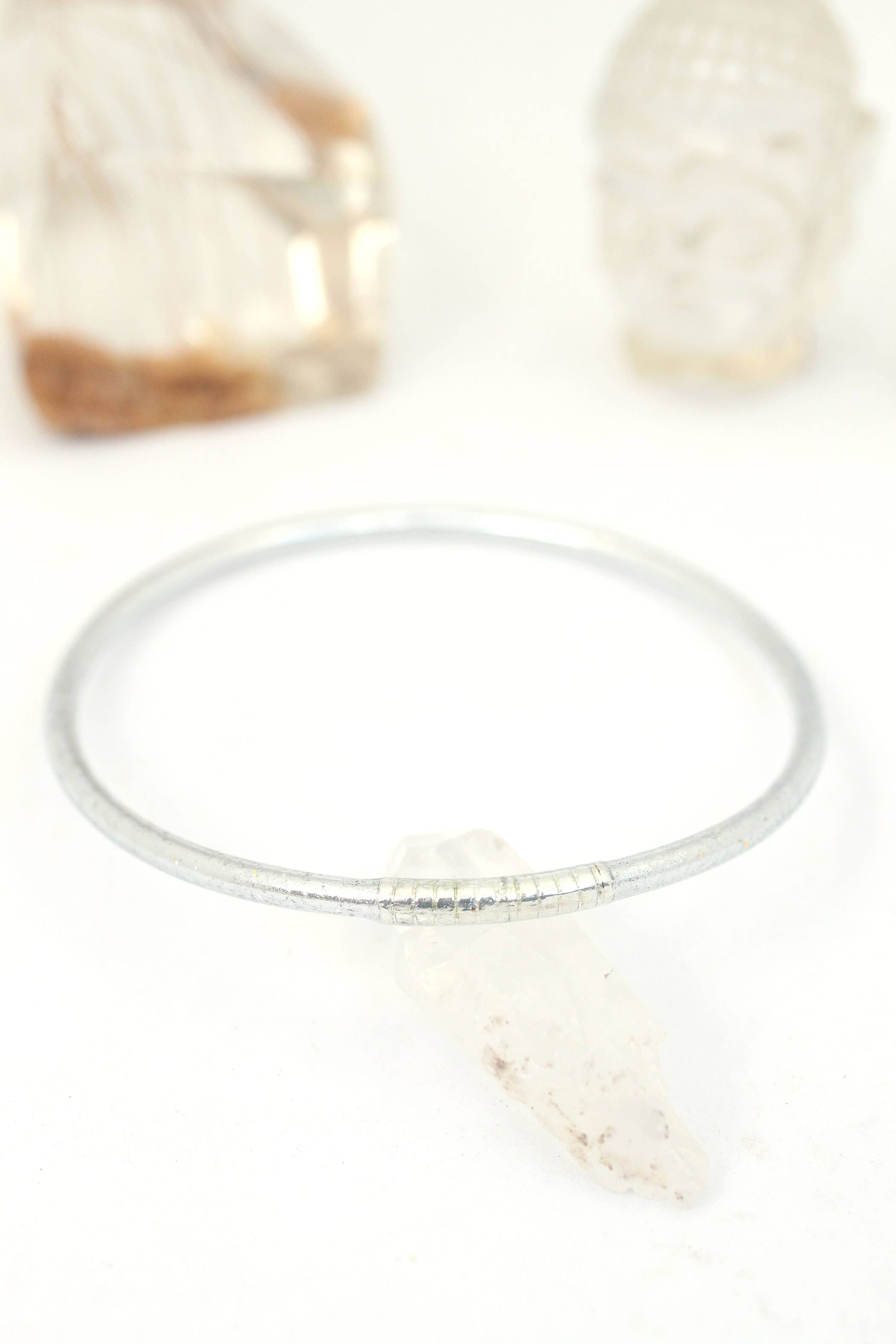 Champagne Thin Thai Buddhist Temple Bracelet Bangle