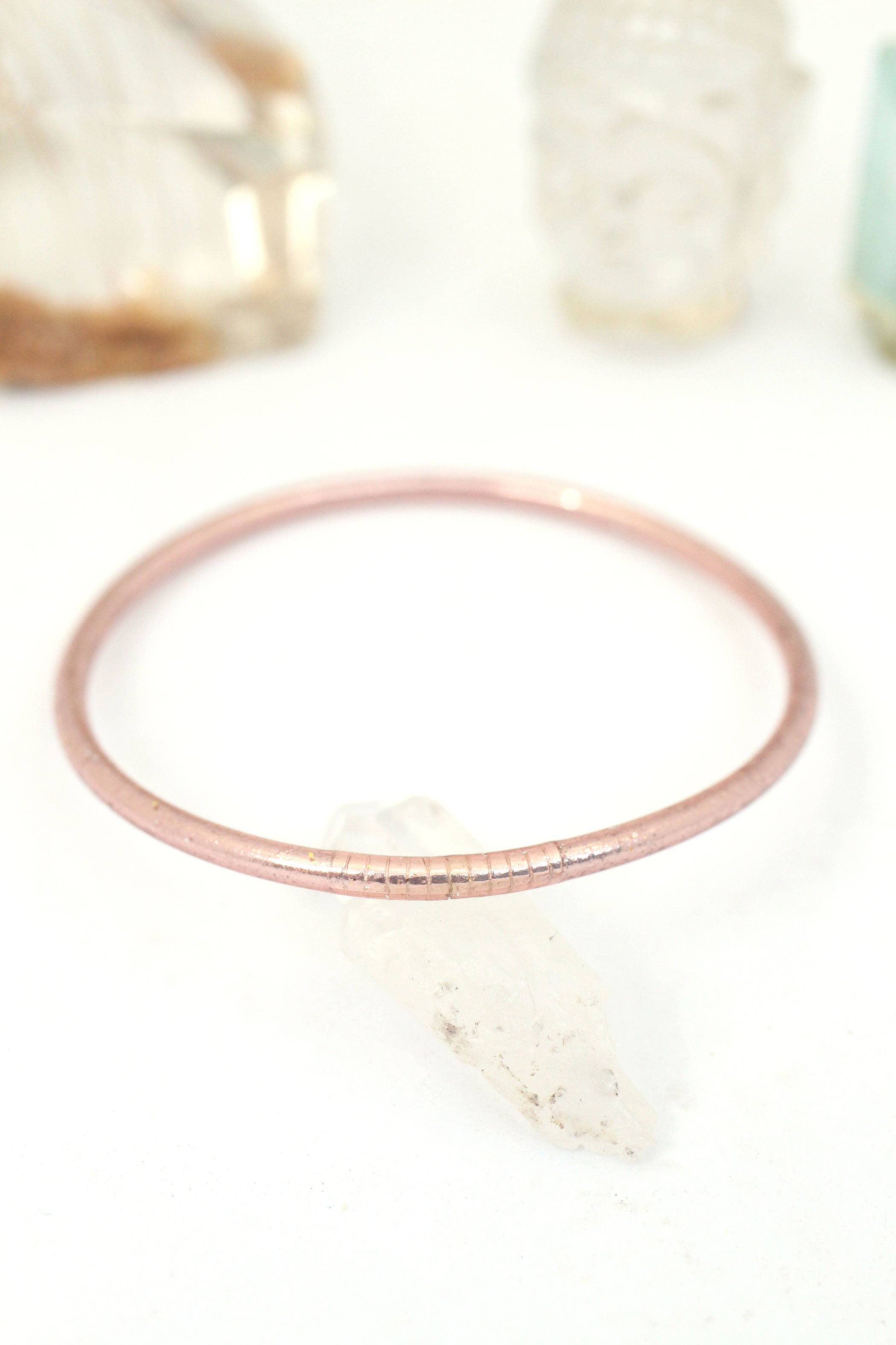 Rose Gold Single Thin Thai Buddhist Temple Bracelet
