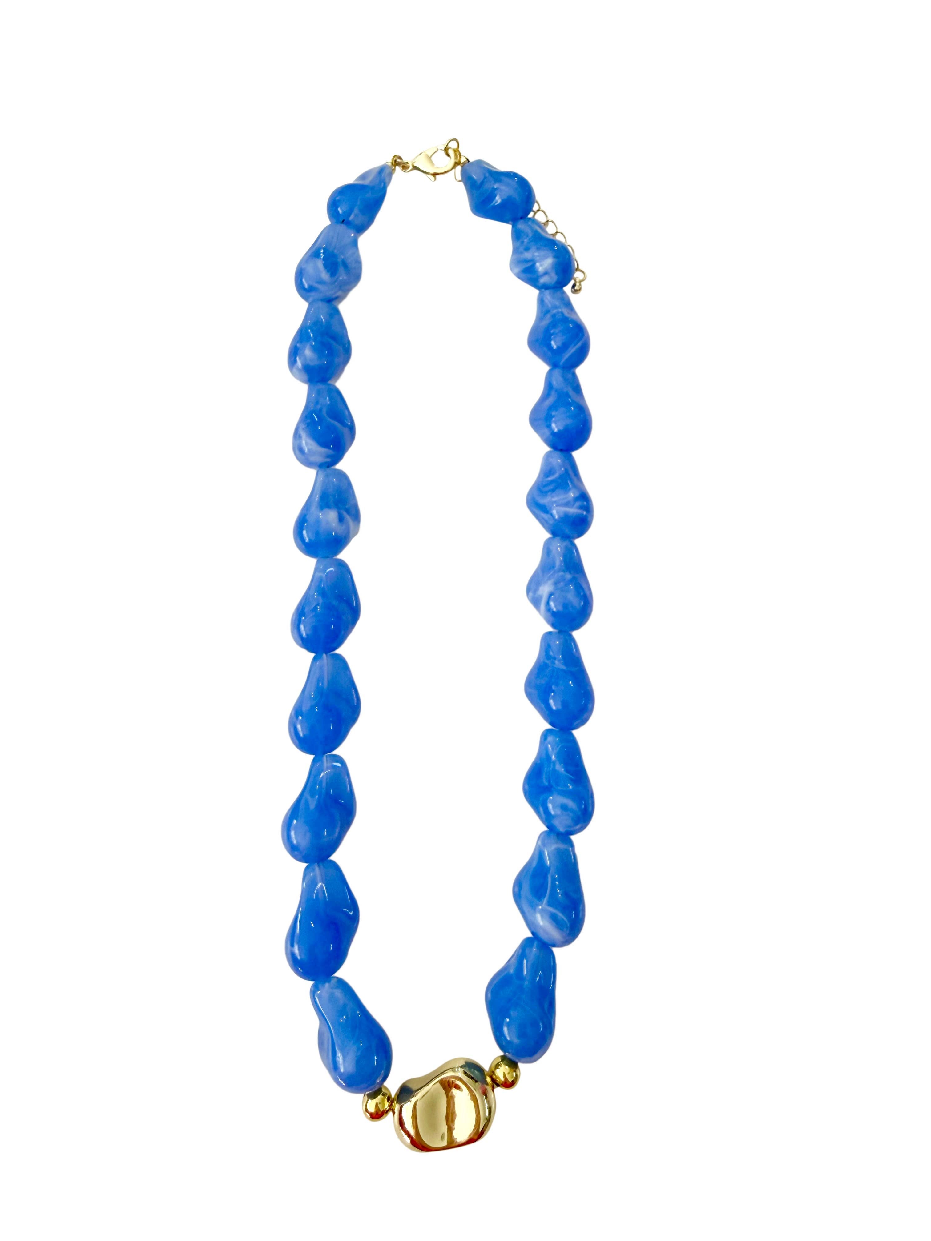 Jazz Chunky Beaded Necklace | Blue