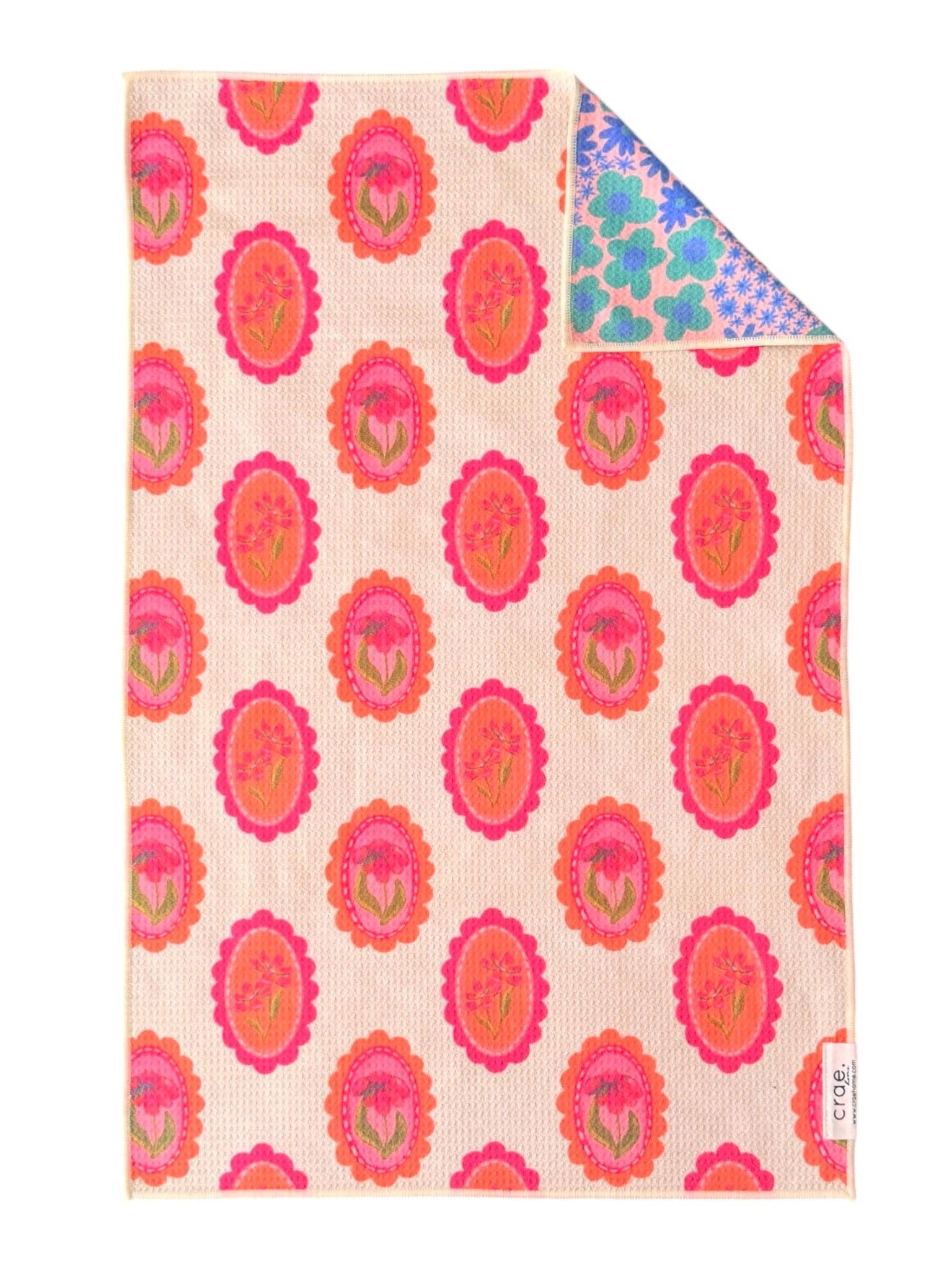 Marilyn: Reversible Hand Towel: Cream/Purple / 19x29 / Hand Towel
