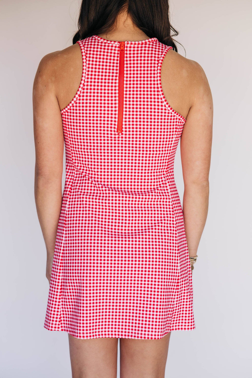 The Grace Gingham Dress Boomer Sooner Woven Label | Crimson Gingham Crimson