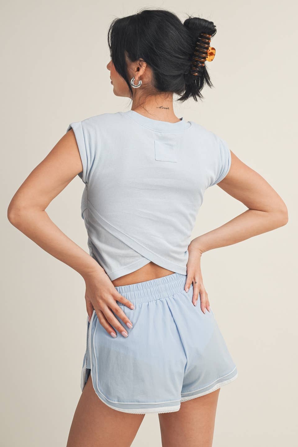 Slub Crossover Top | Blue