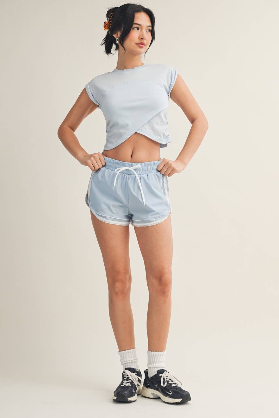 Slub Crossover Top | Blue