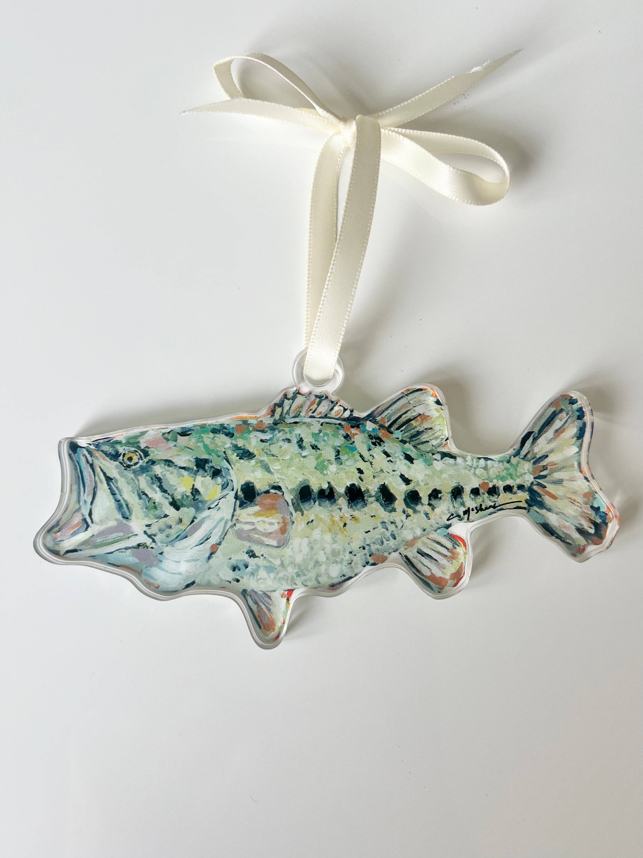 "Gone Fishin bass" ornament
