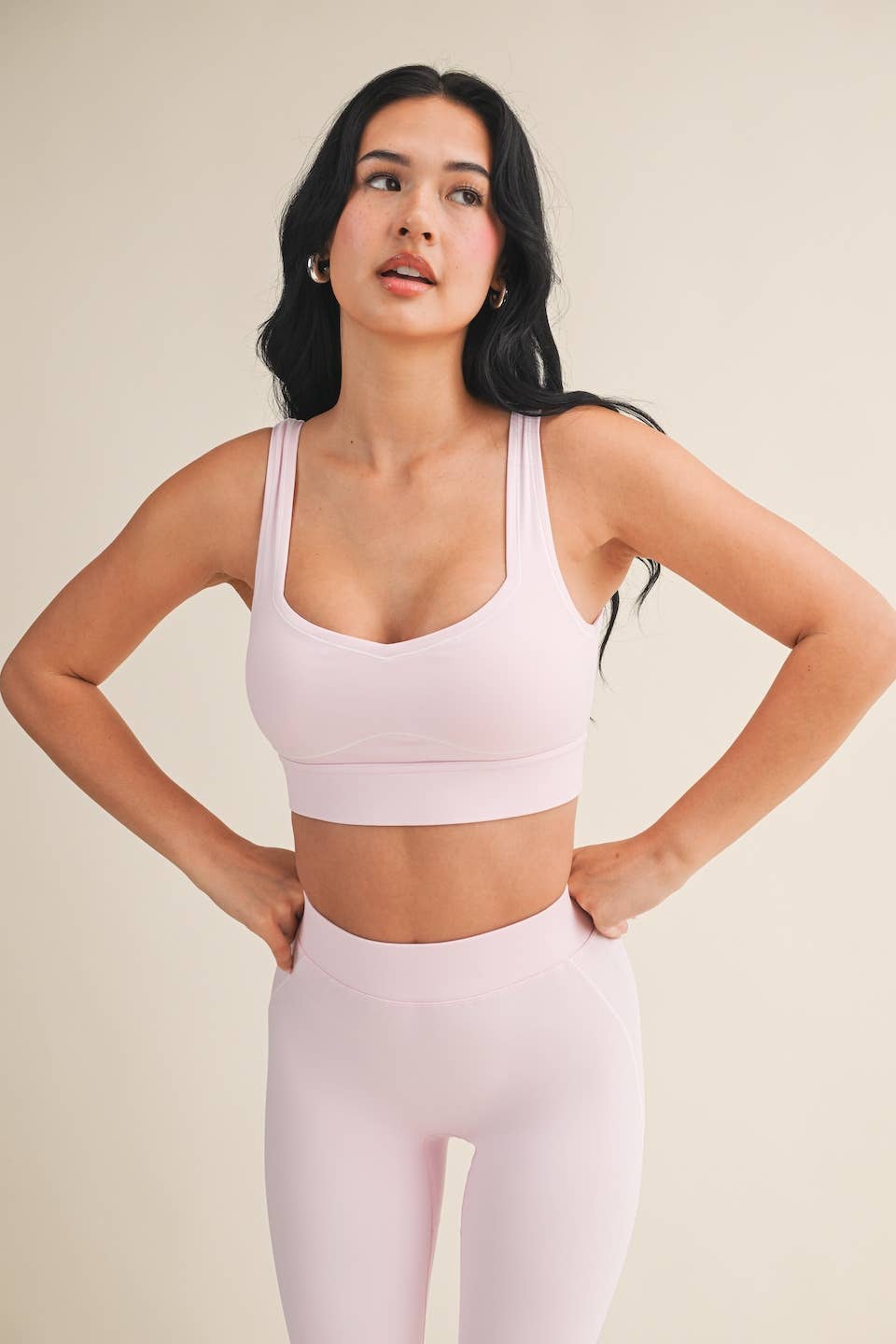 Contrast Trim Sports Bra | Black