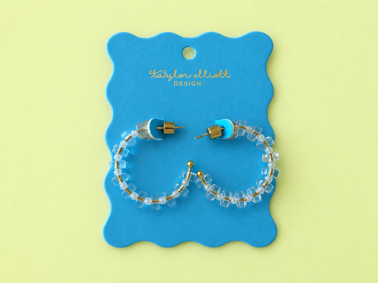 Hoop Pearls + Clear Discs Earring- Nicole