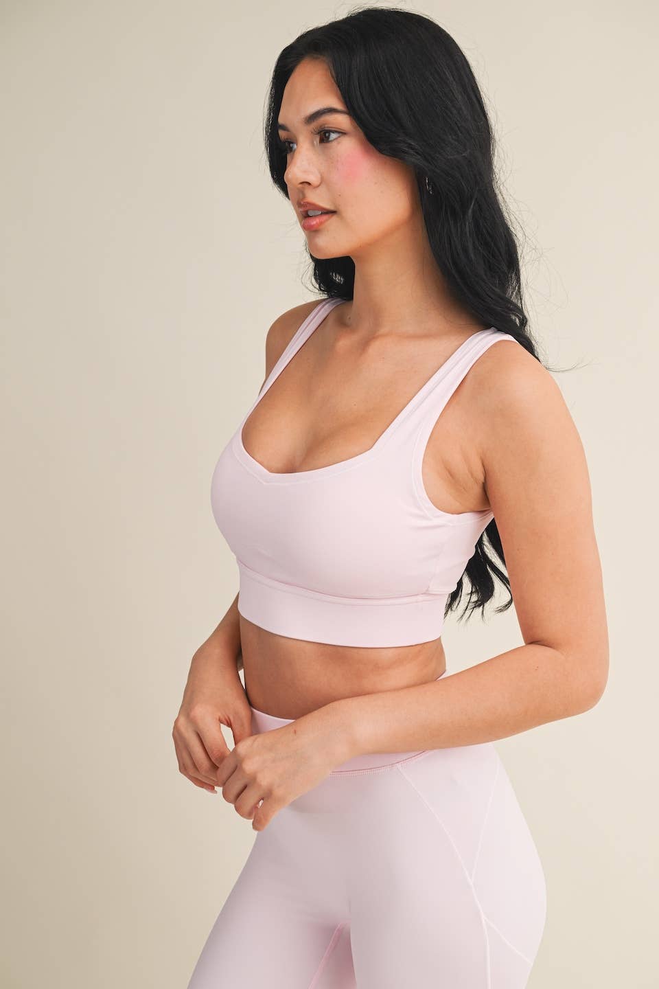 Contrast Trim Sports Bra | Black