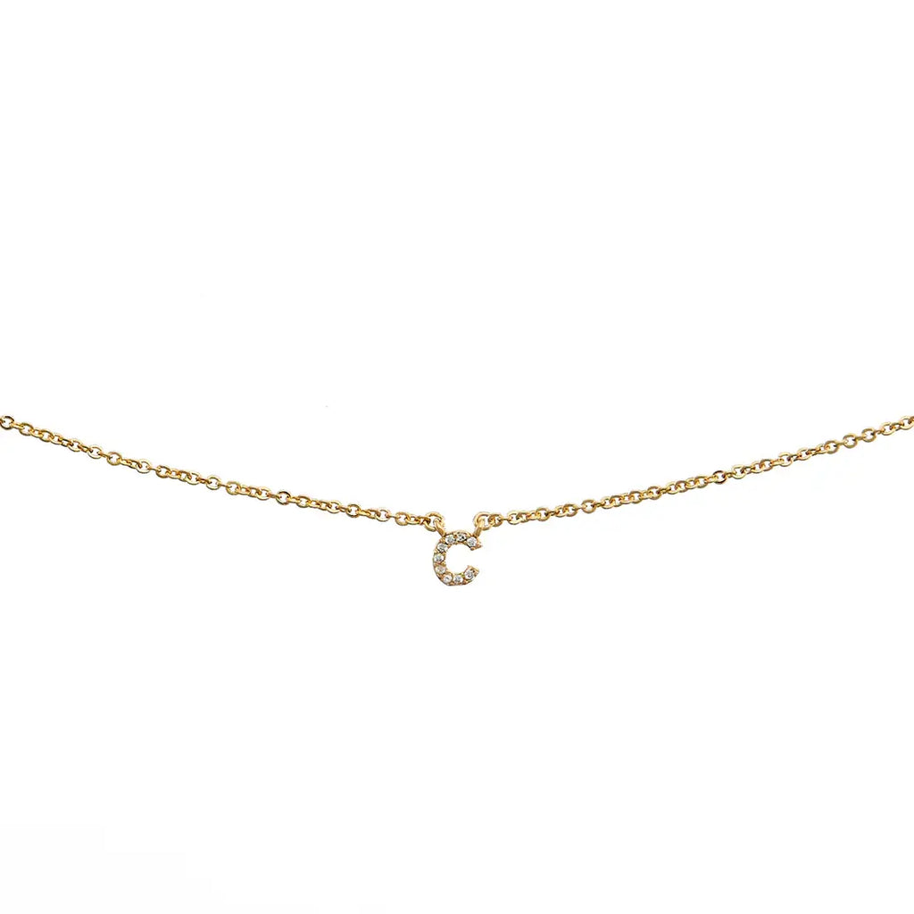 Dainty Shiny Initial Necklace