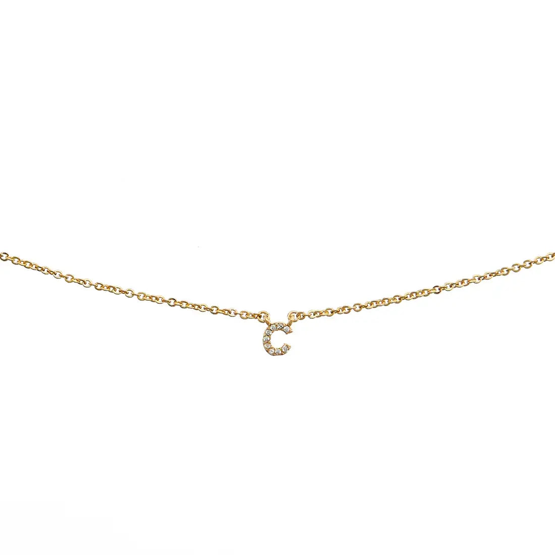 Dainty Shiny Initial Necklace