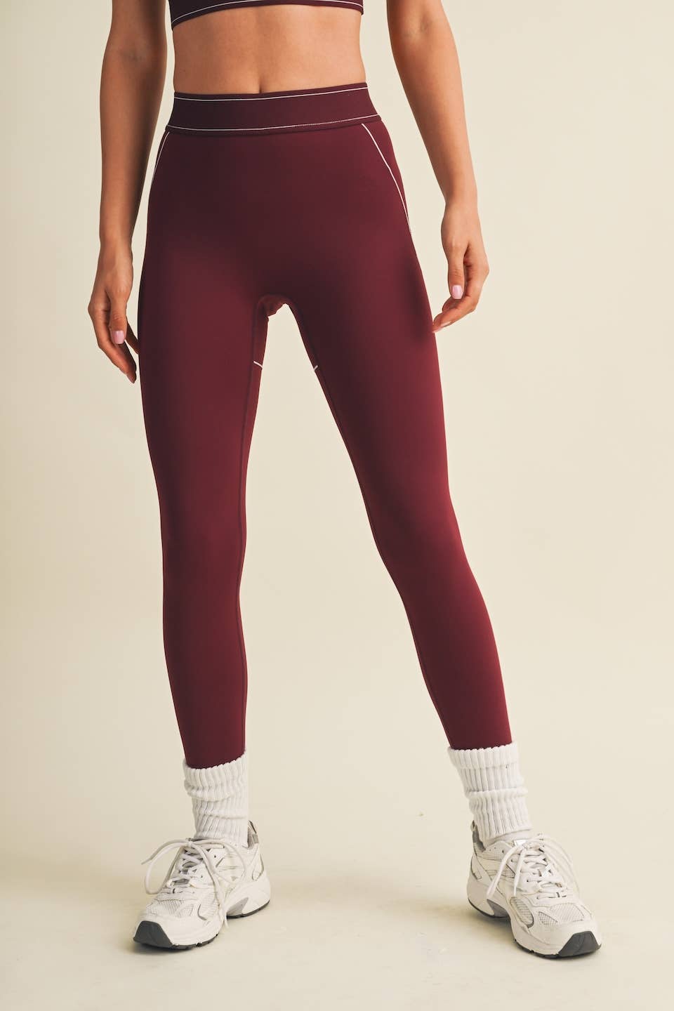 Burgundy High Rise Contour Legging