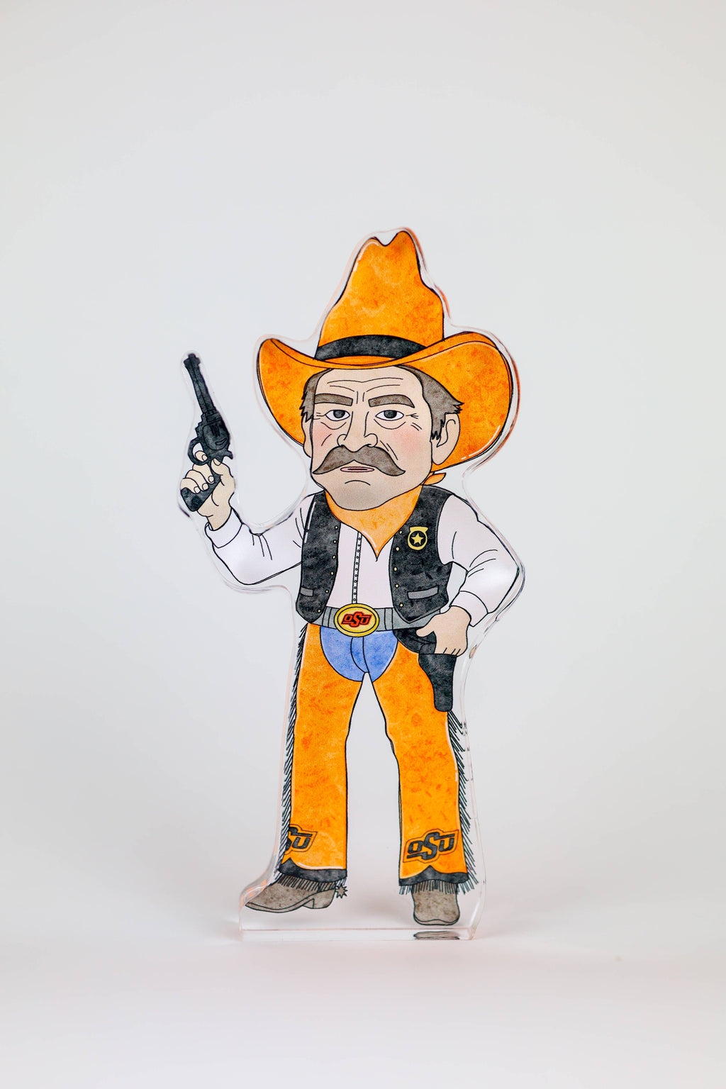 Pistol Pete Acrylic Shelfie | Oklahoma State Decor | OSU Art