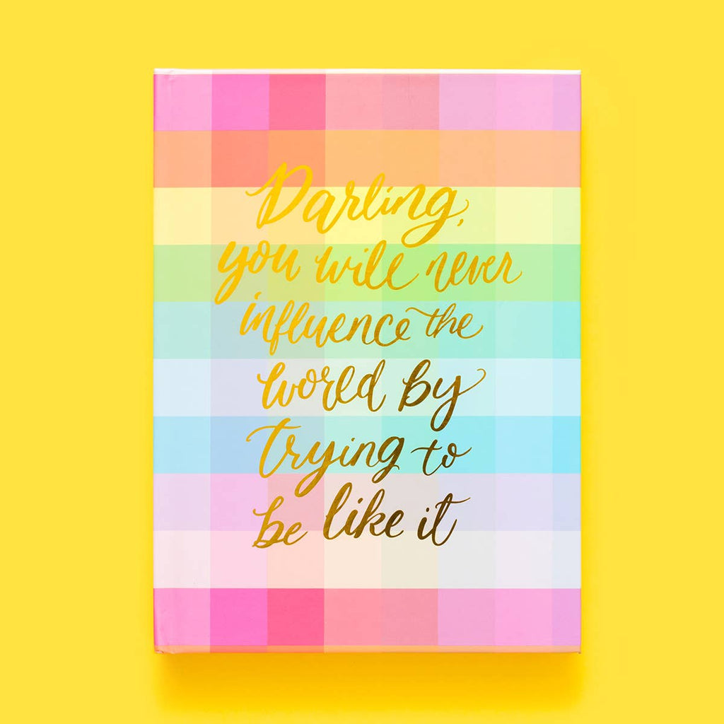 Hardcover Notebook - "Darling..." - Colorful Gingham