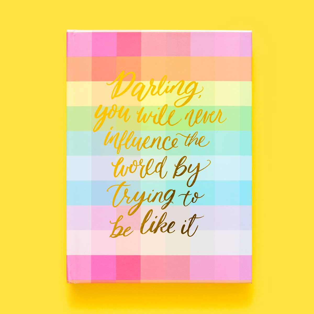 Hardcover Notebook - "Darling..." - Colorful Gingham
