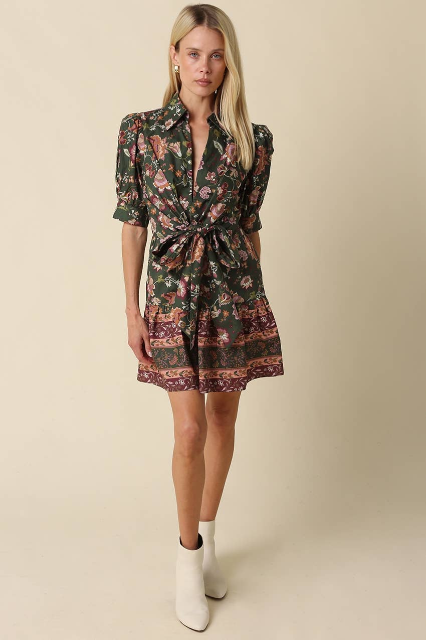 Dana Floral Wrap Mini Dress