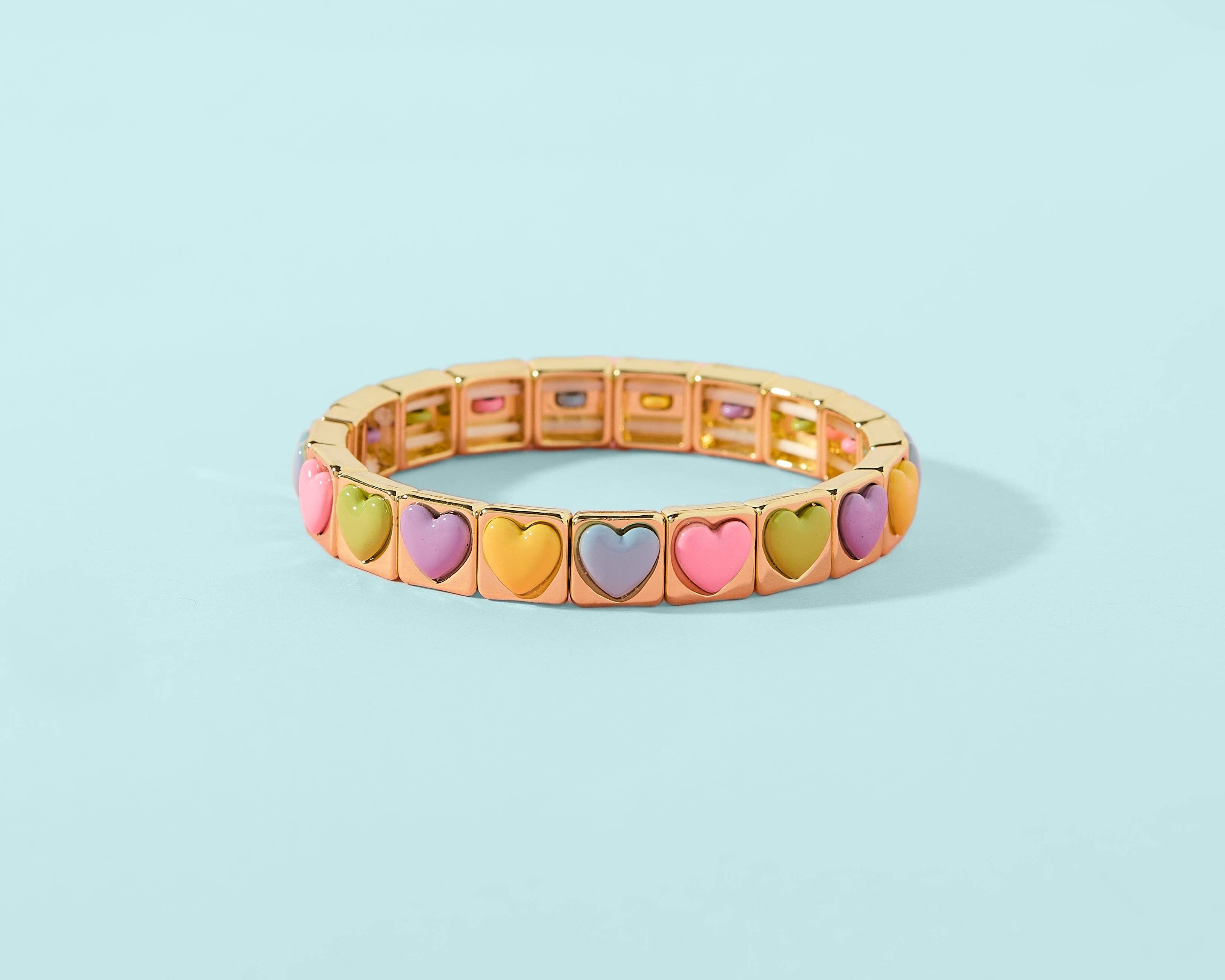 Hayden | FOR FUN | Stretch Bracelet Blue Stone + Pearl Hearts