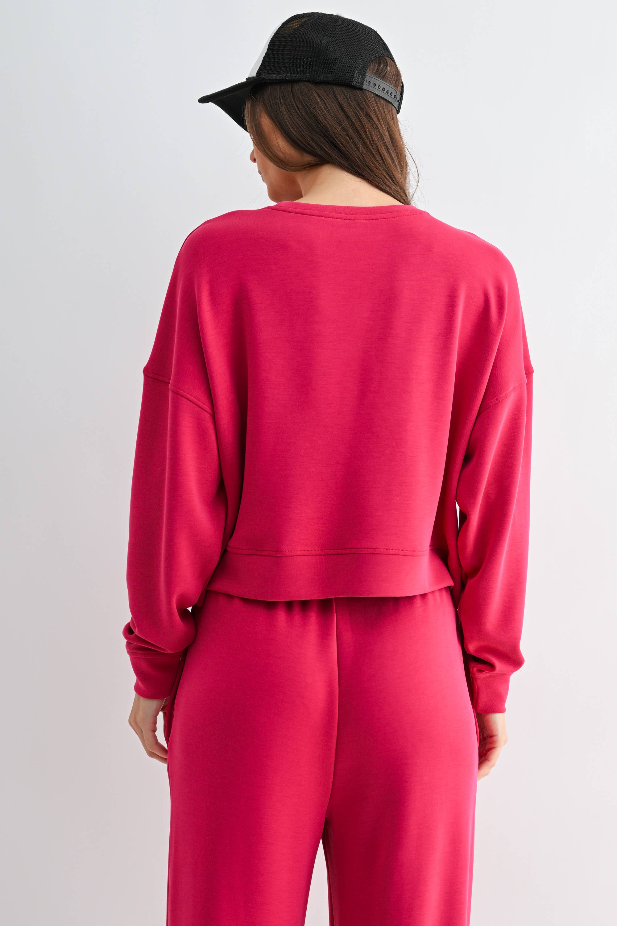 Laguna Dropped Shoulder Scuba Set | Plum Pink