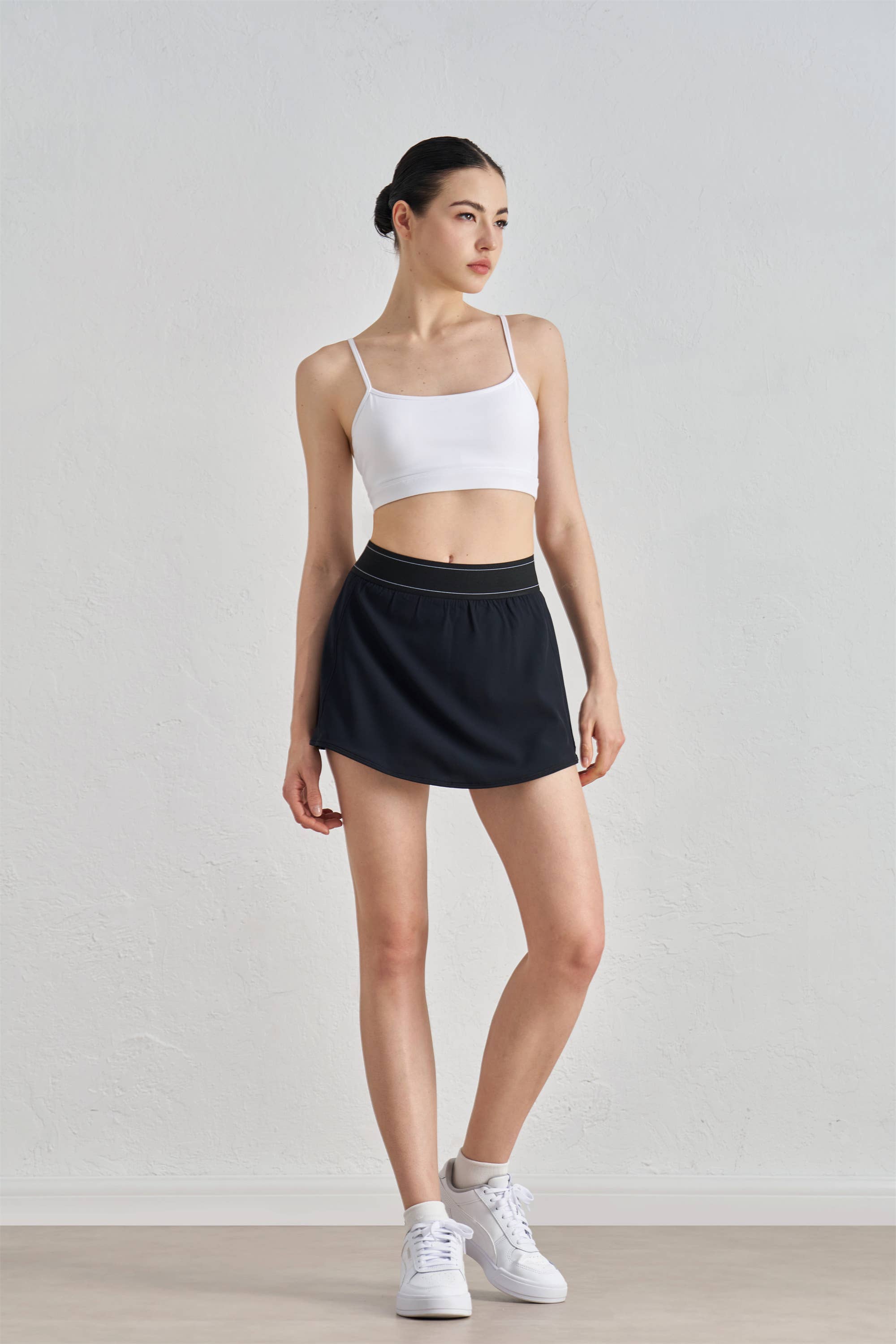 Blair Contrast Waistband Active Skirt: Echo Blue