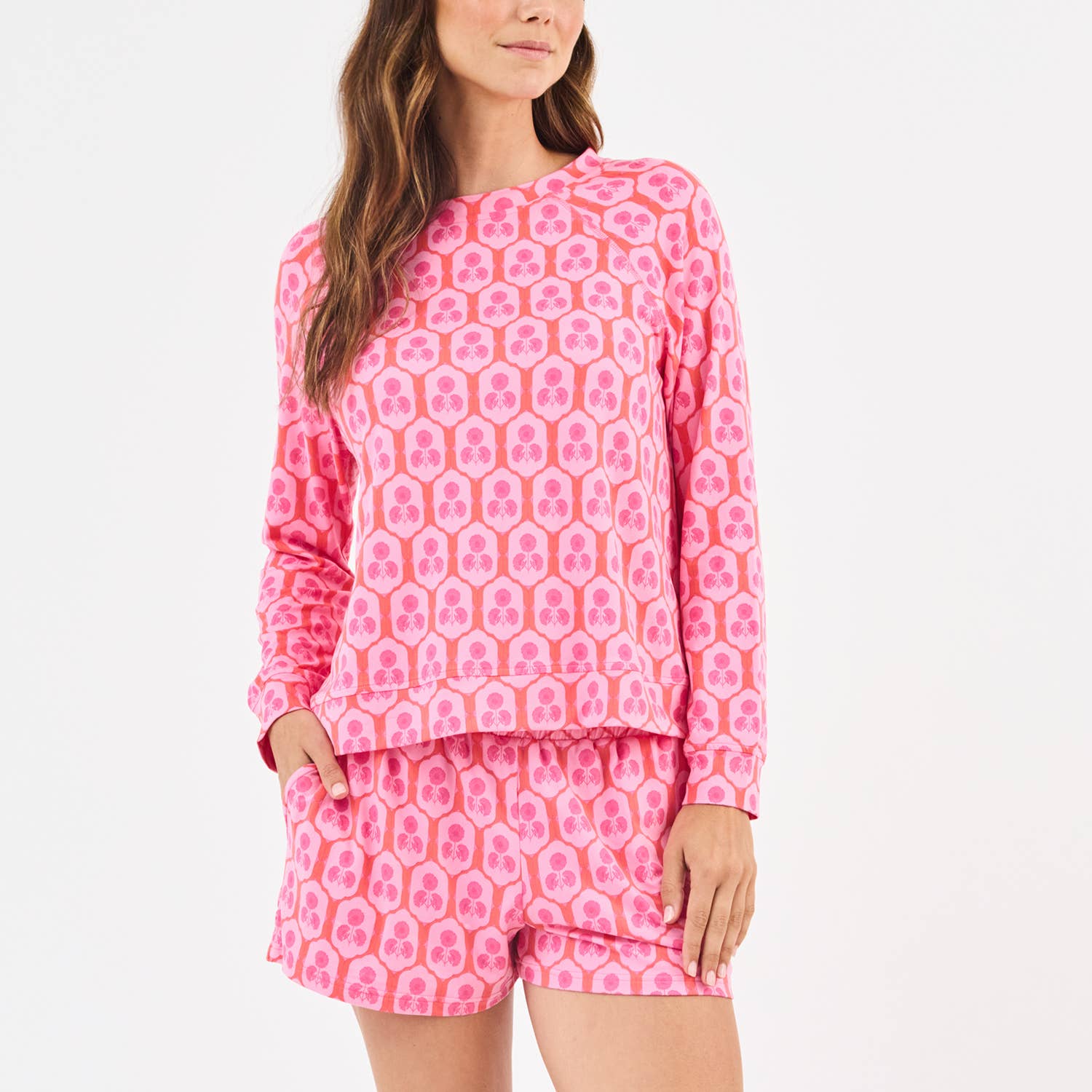 Short Set Annie Rosette Charm Pink