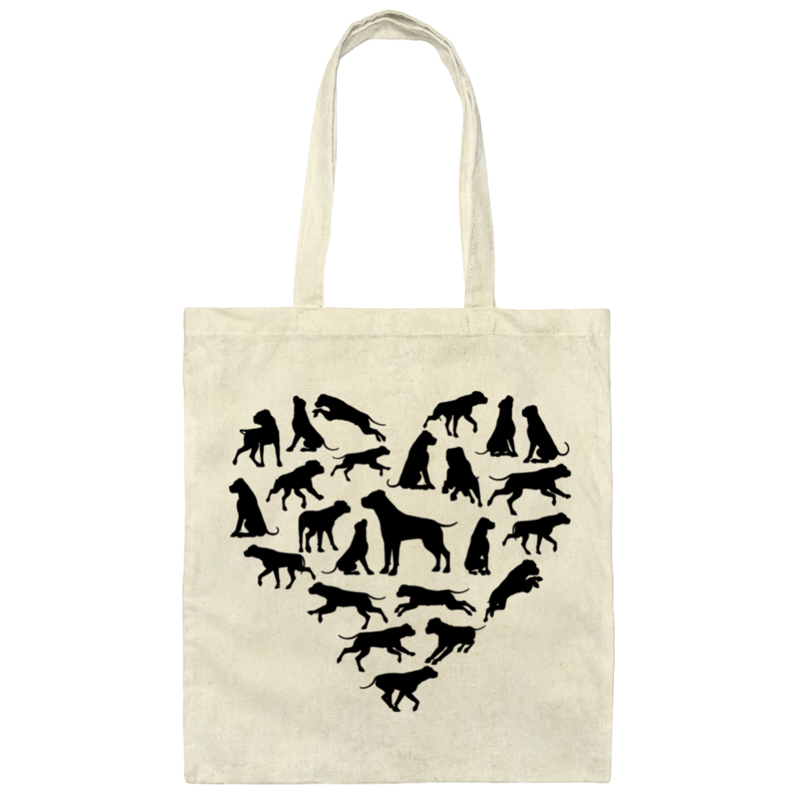 Love All Dogs Canvas Tote Bag white print