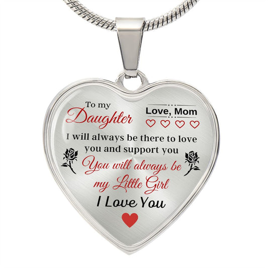 To my Daughter from Mom Solid Heart necklace