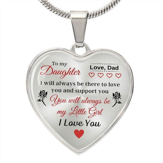 To my Daughter from Dad Solid Heart necklace