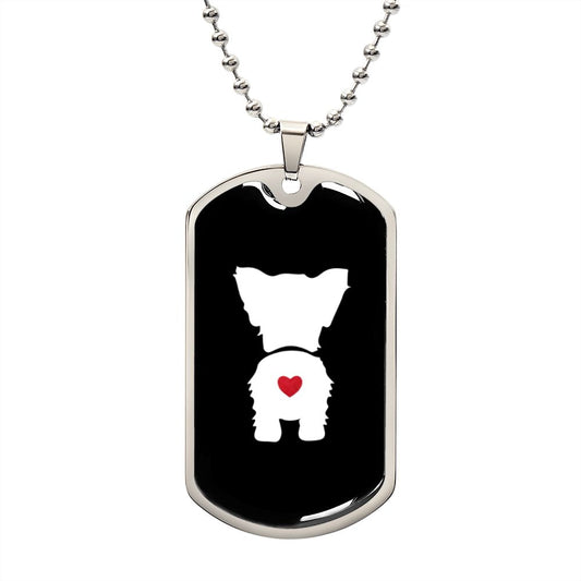 Yorkie Butt Dog Tag necklace