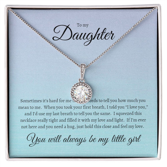 To my Daughter Eternal Hope Necklace Medium blue gradient design